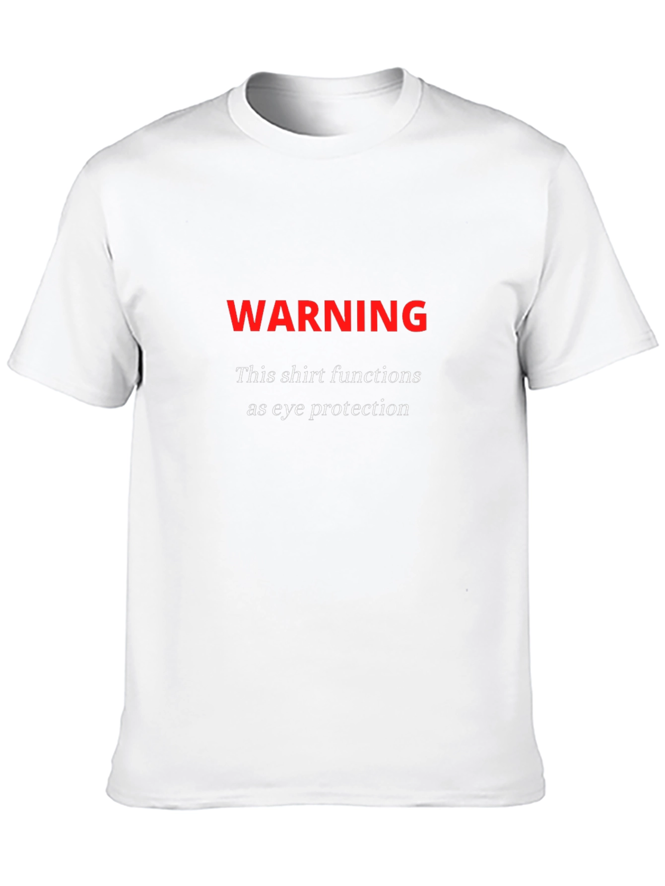 Black Warning Eye Protection Novelty T-Shirt view 10
