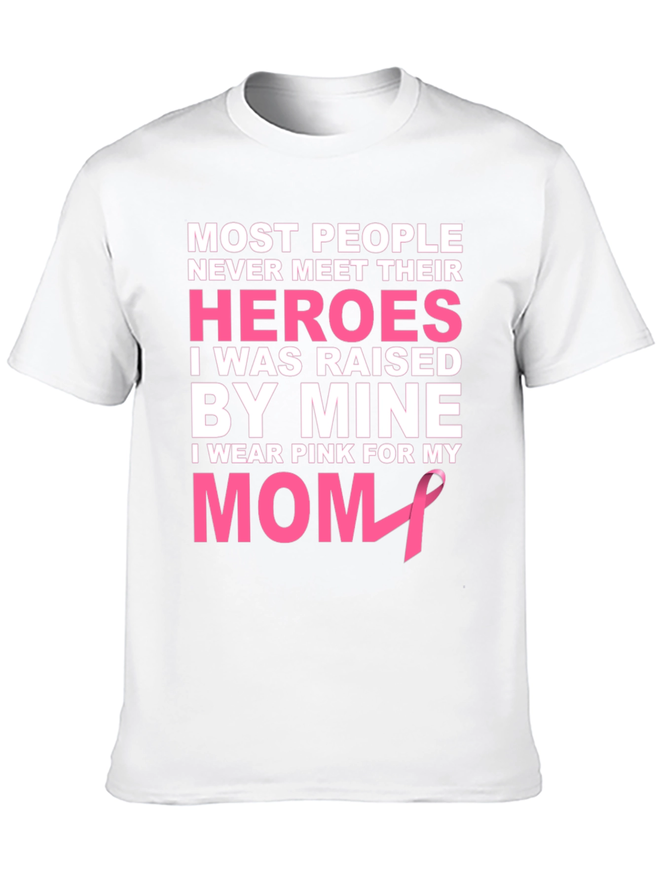Black Pink Ribbon Mom Hero T-Shirt view 10