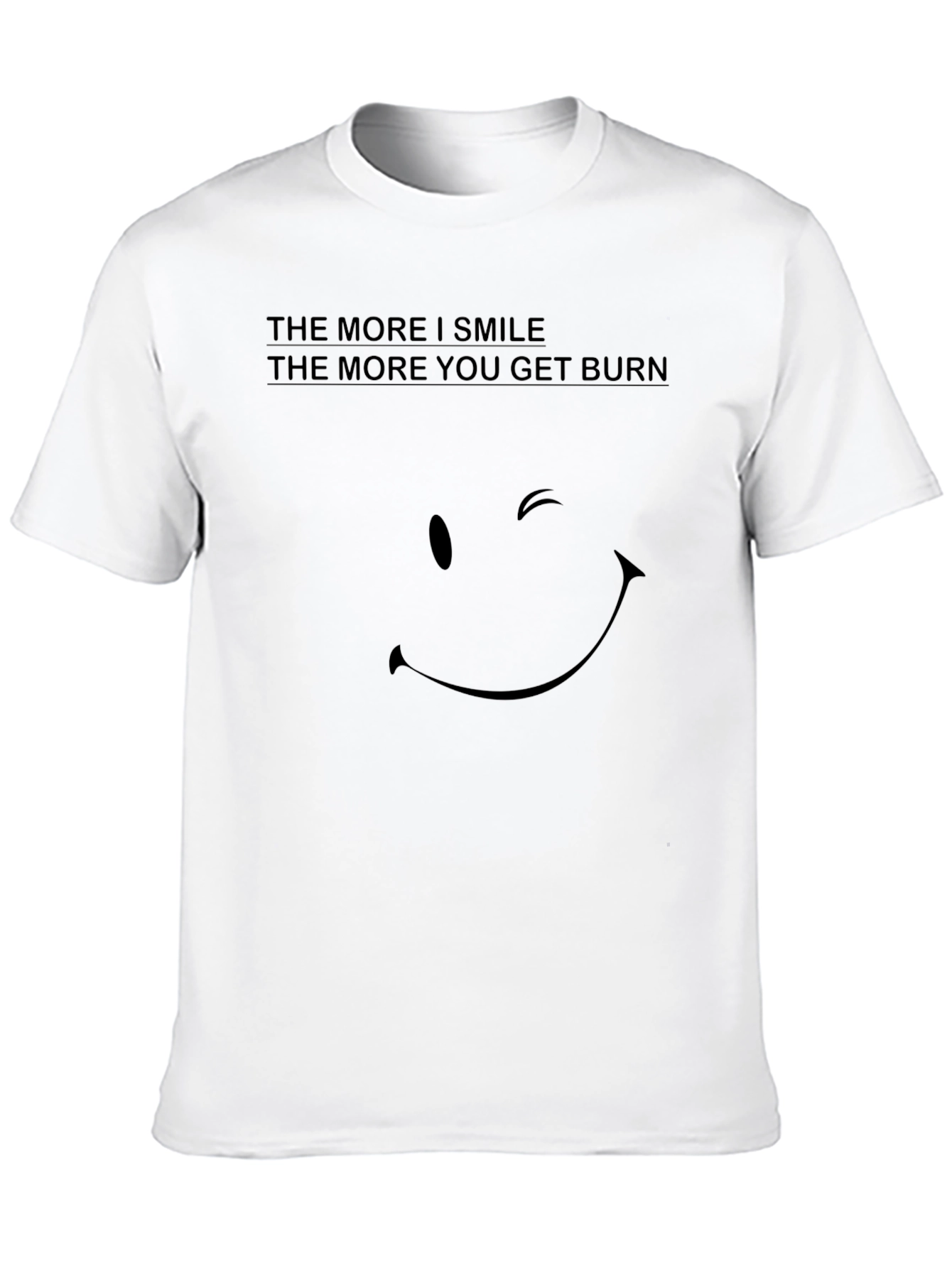 Black Humorous Wink Smile T-Shirt view 10