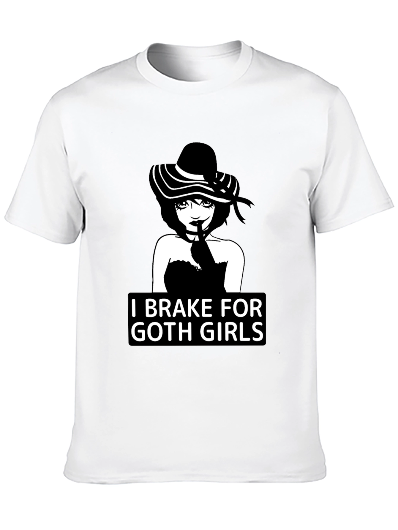 Black I Brake For Goth Girls T-Shirt - Black view 10