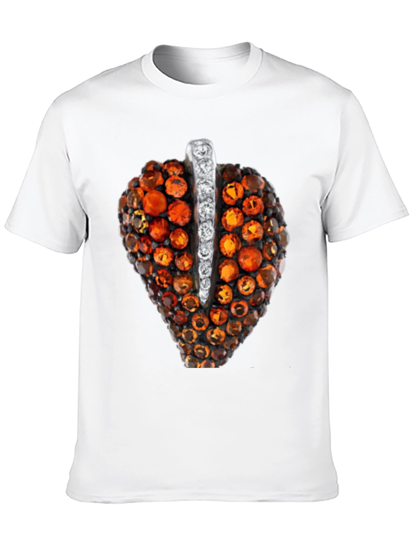 Black Unique Gemstone Pendant Graphic Black Tee view 10