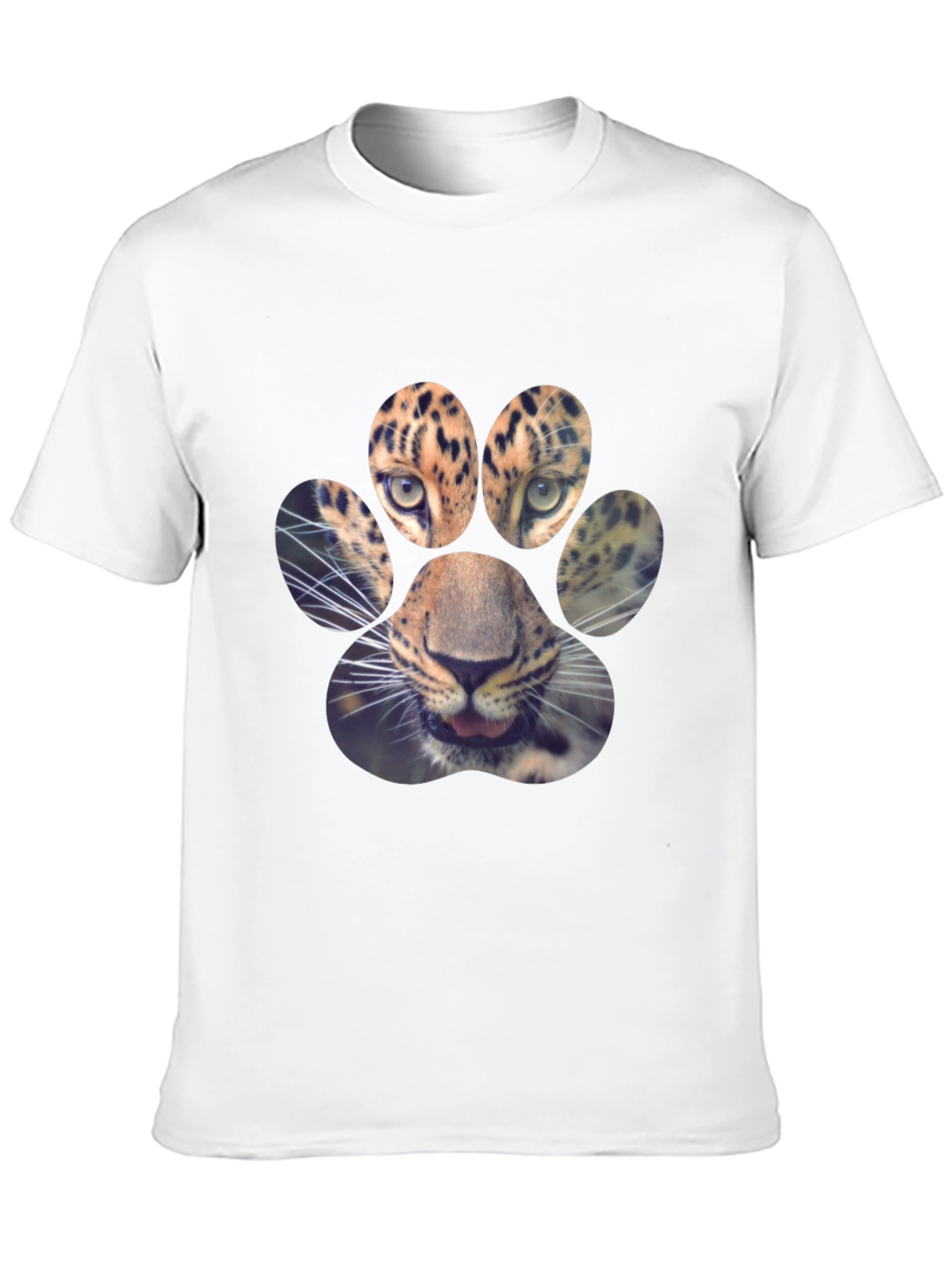 Black Leopard Paw Print Graphic Tee view 10