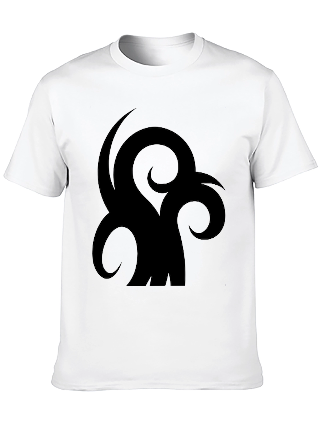 Black Men's Black T-Shirt with Abstract Graphic Design view 10