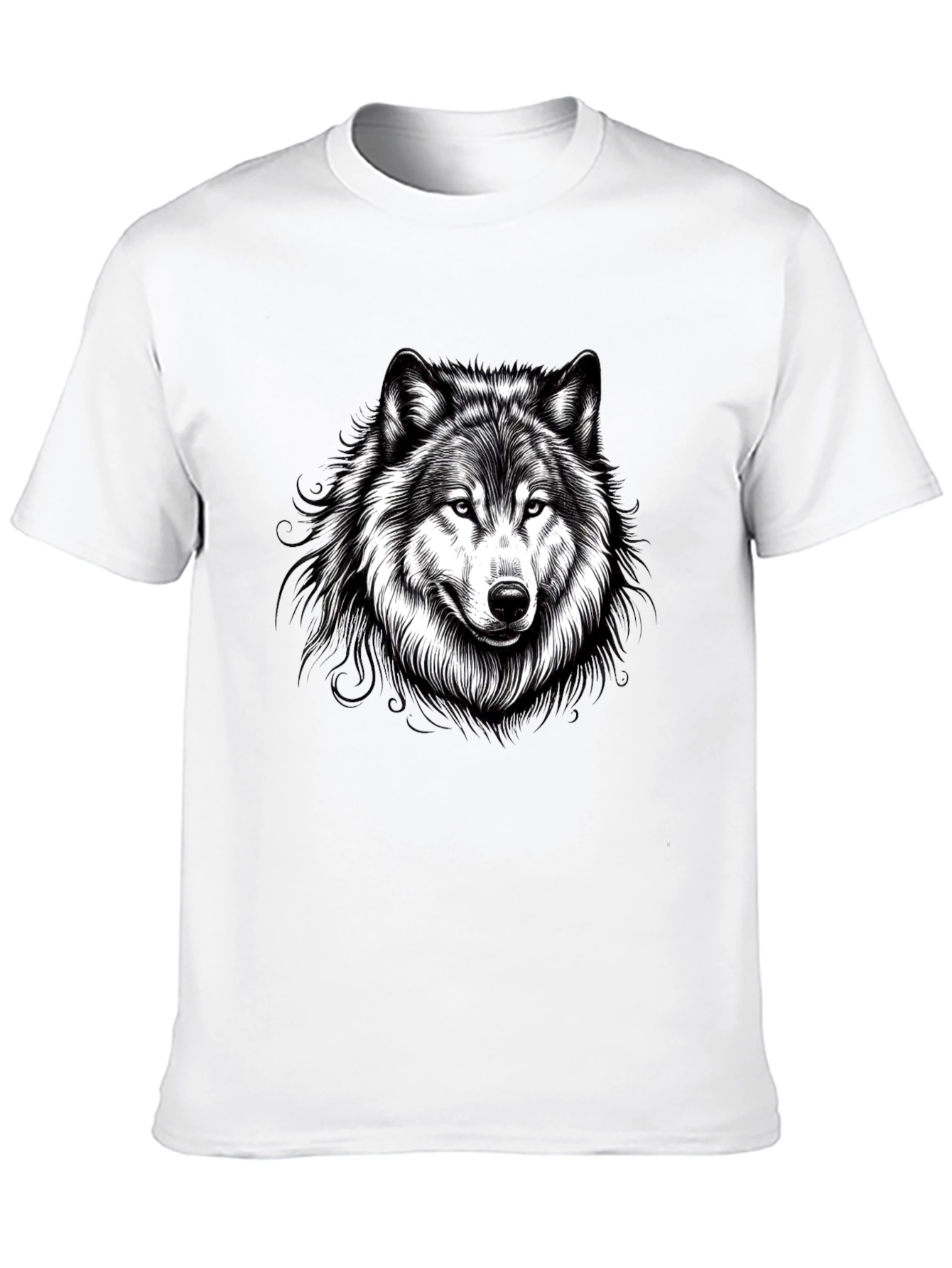 Black Black Wolf Graphic Print Men's T-Shirt view 10