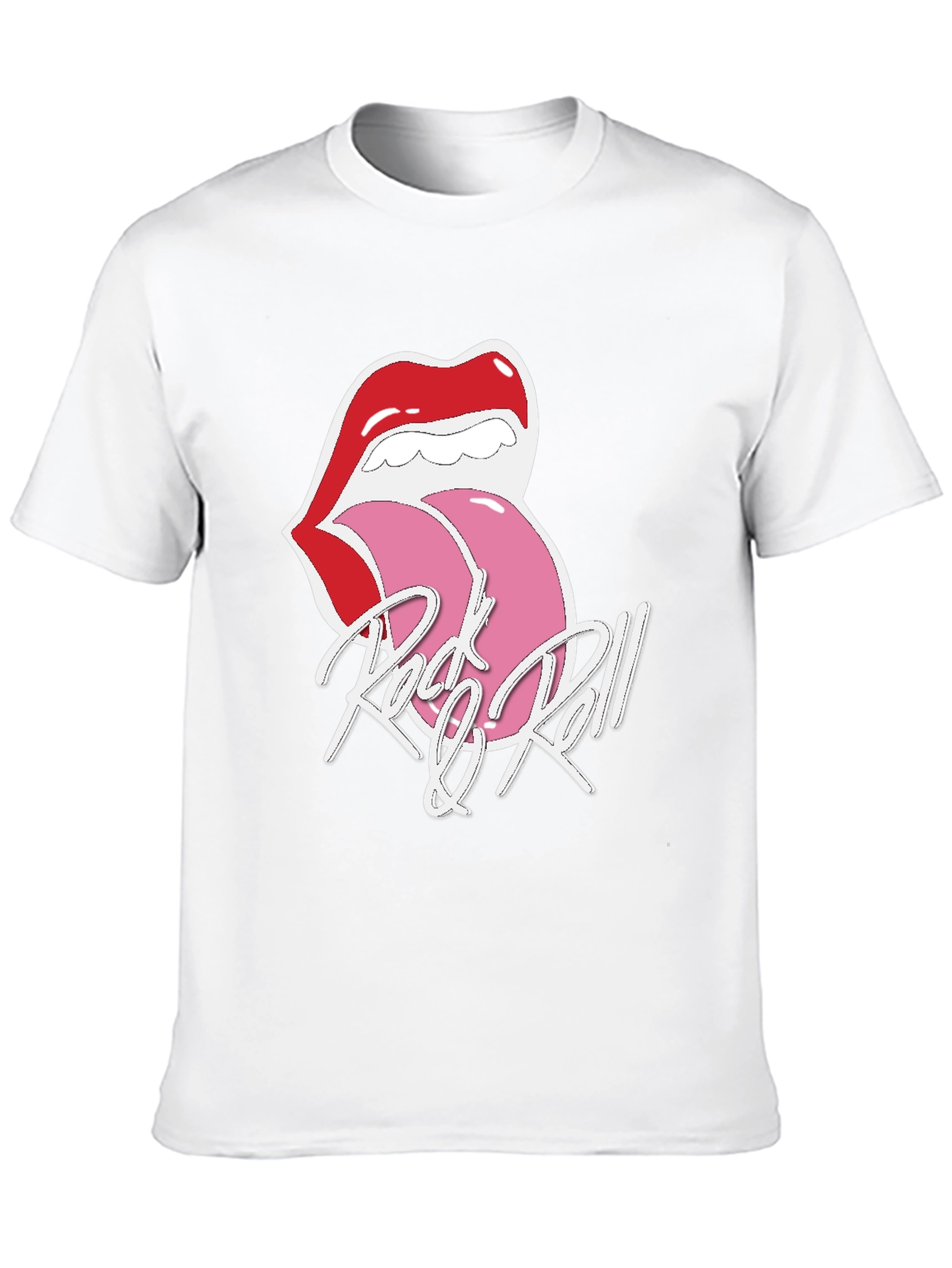 Black Rock & Roll Lips Graphic T-Shirt view 10