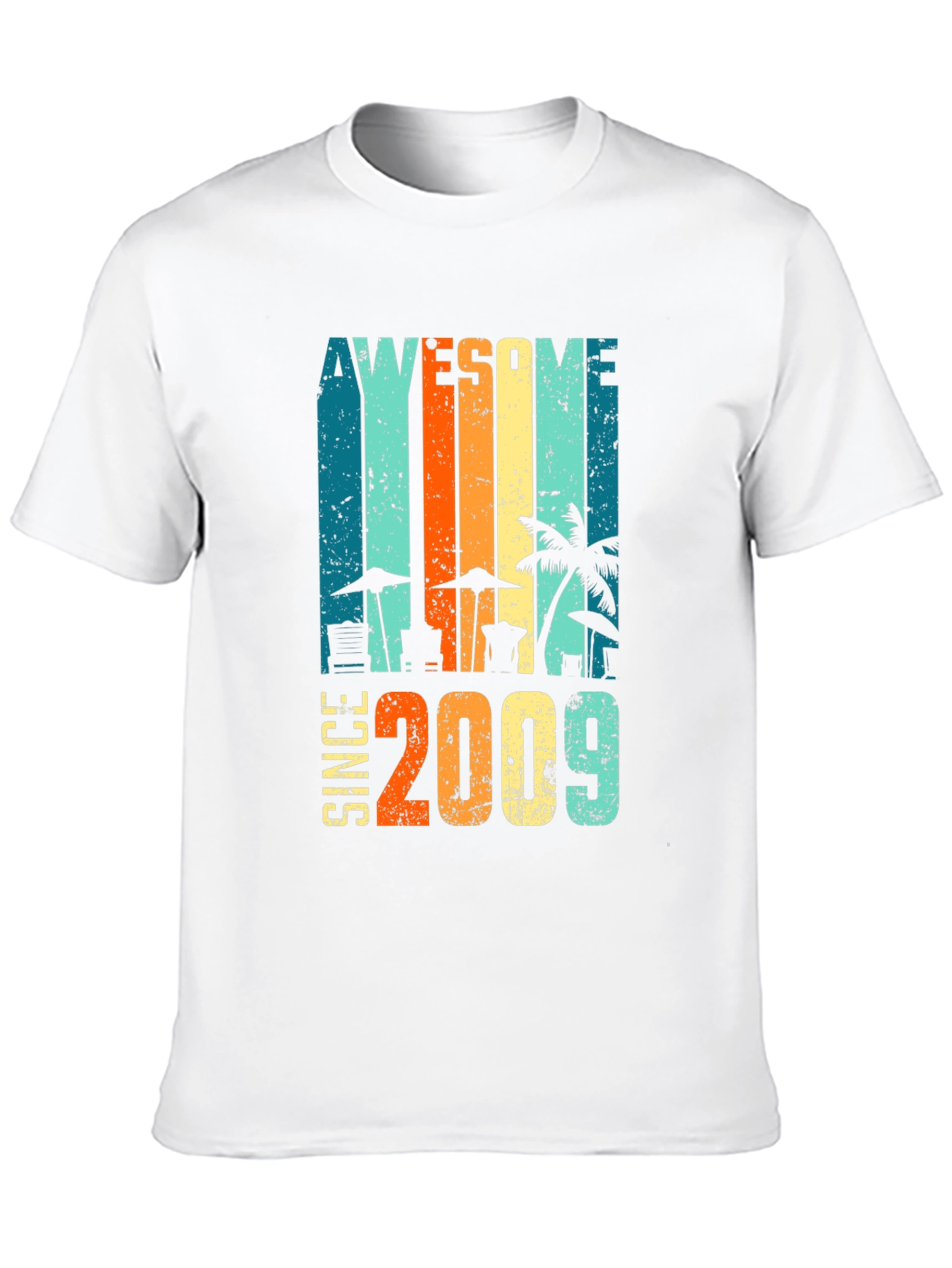 Black Awesome Since 2009 Graphic T-Shirt view 10