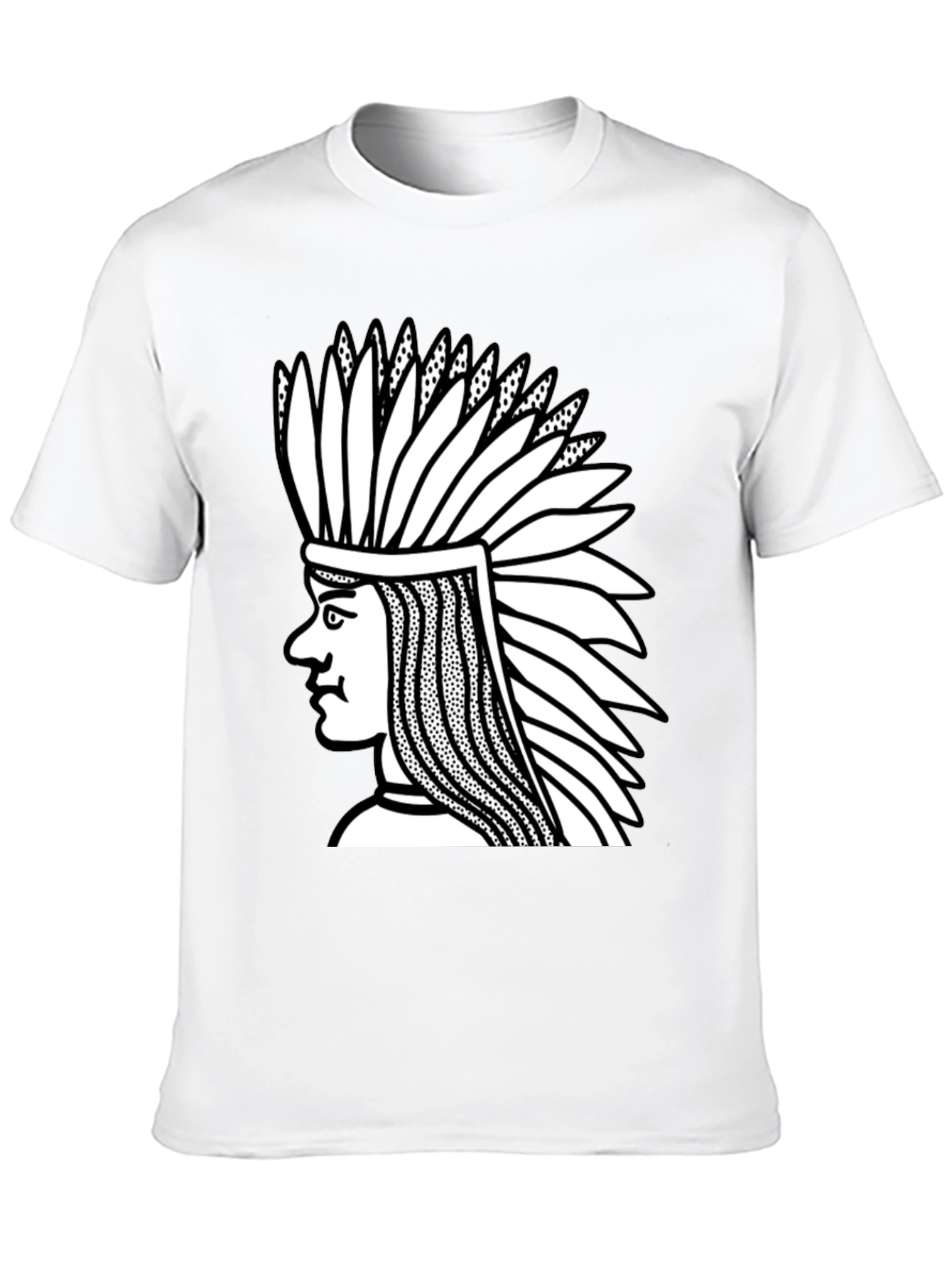 Black Native American Chief Graphic Black T-Shirt view 10