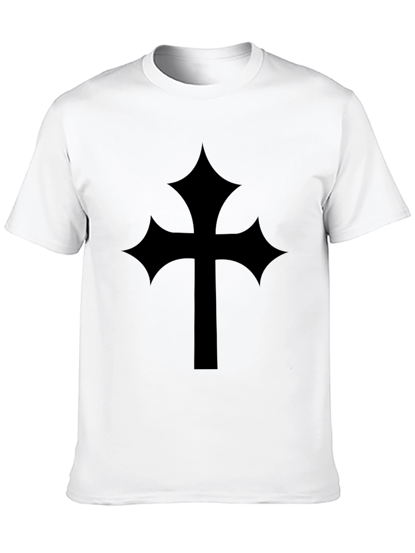 Black Gothic Cross Tee - Black Graphic T-Shirt view 10