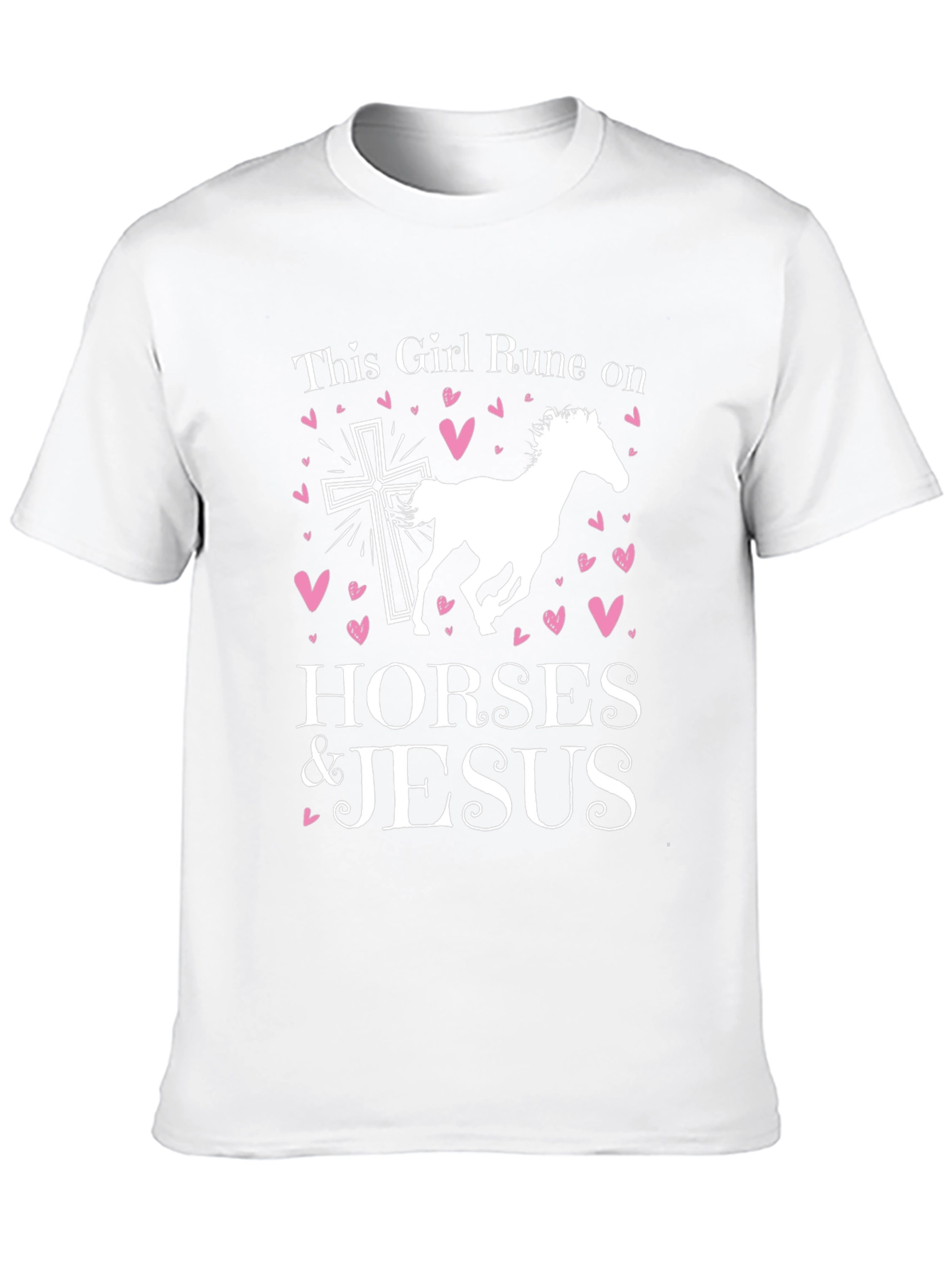 This Girl Runs on Horses & Jesus Black T-Shirt - 10