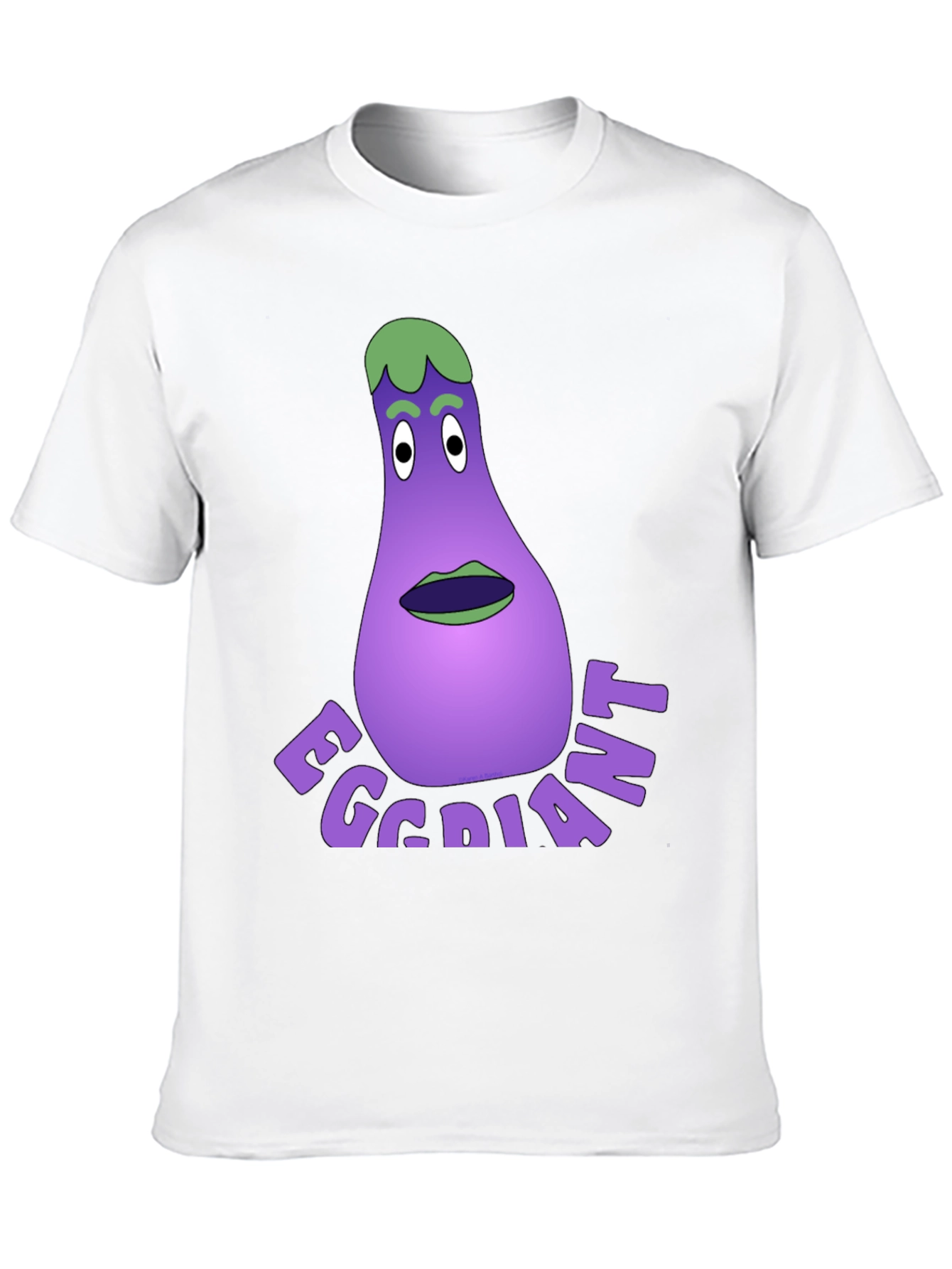 Black Eggdiant Funny Cartoon T-Shirt view 10