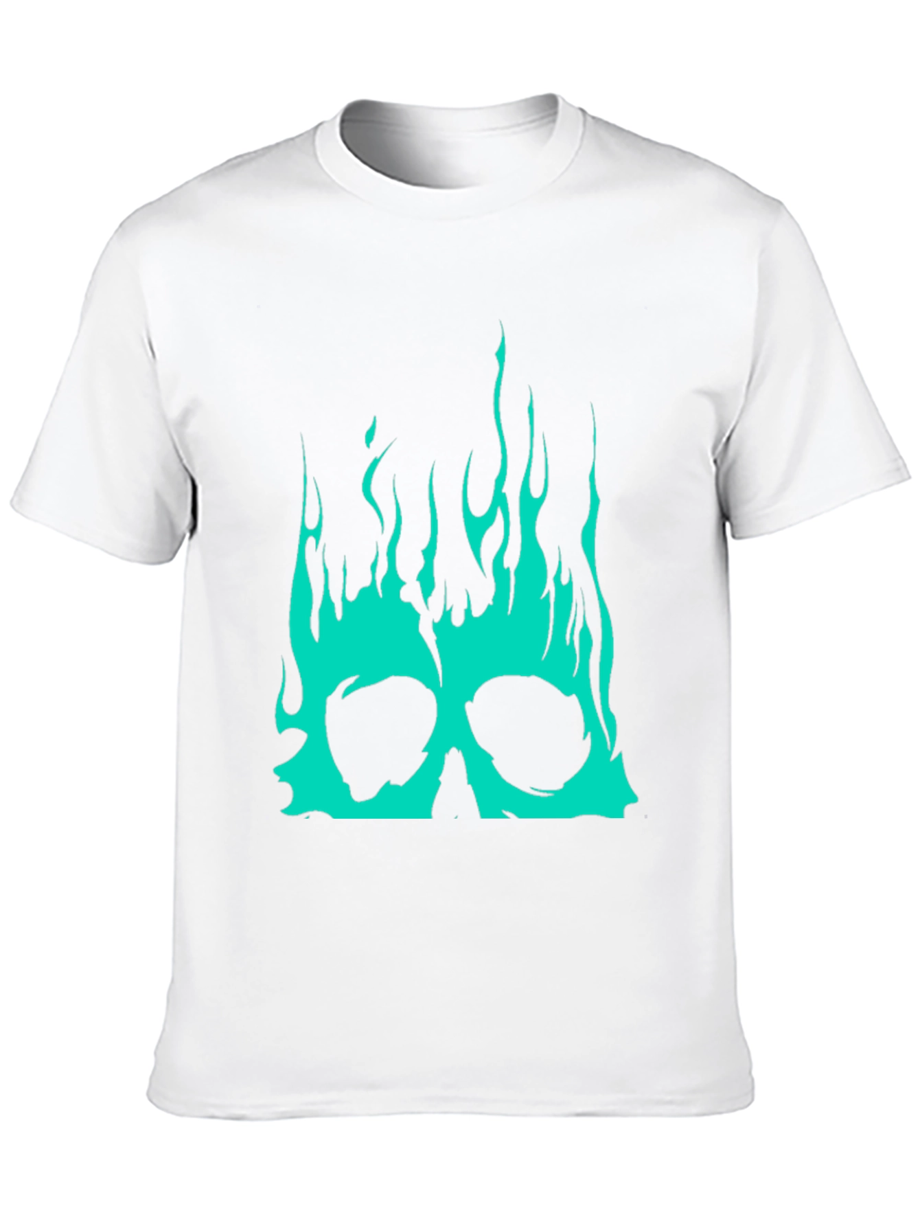 Black Skull Flames Graphic Tee - Black view 10