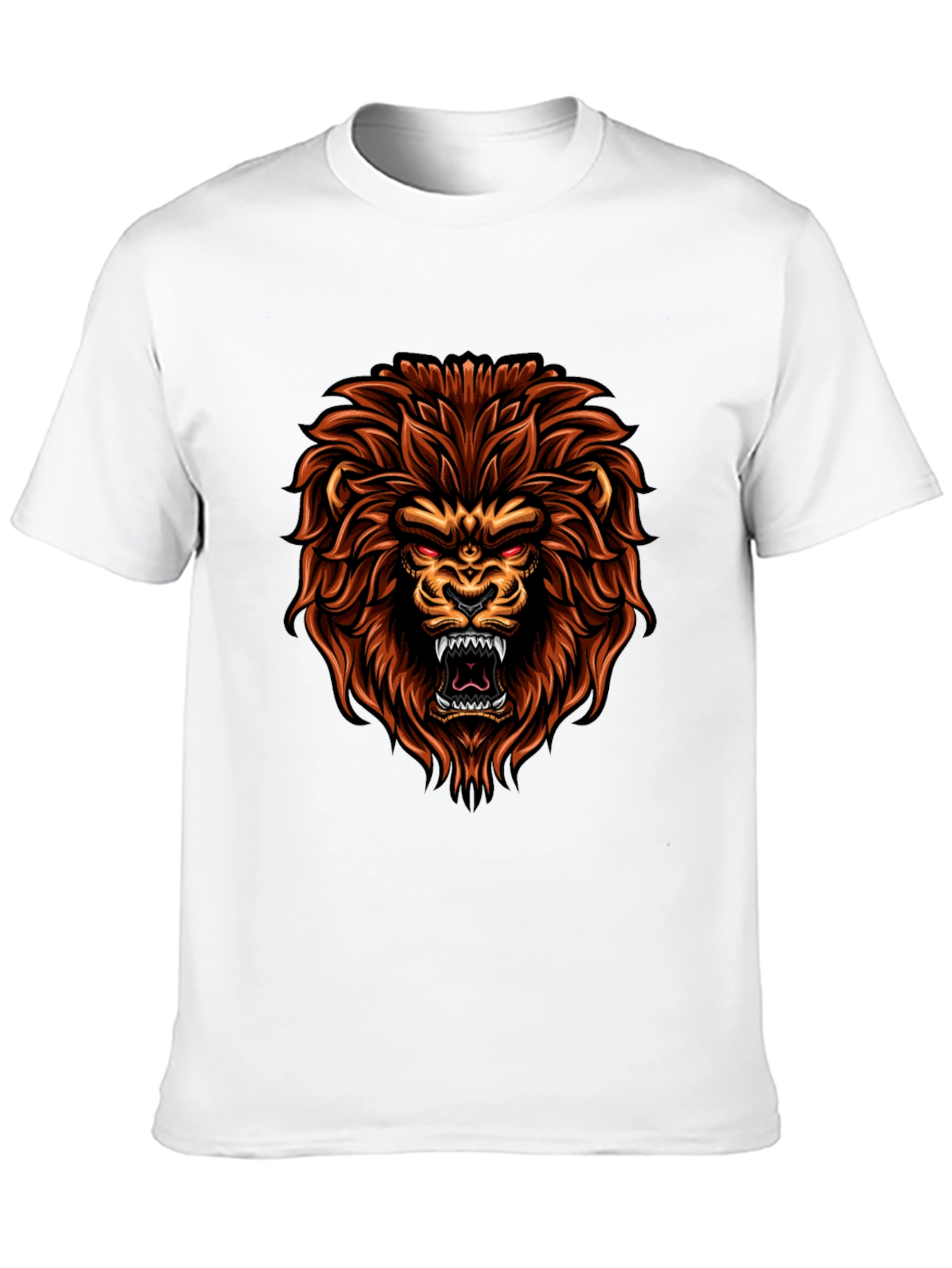 Black Lion Graphic Print Crew Neck T-Shirt view 10