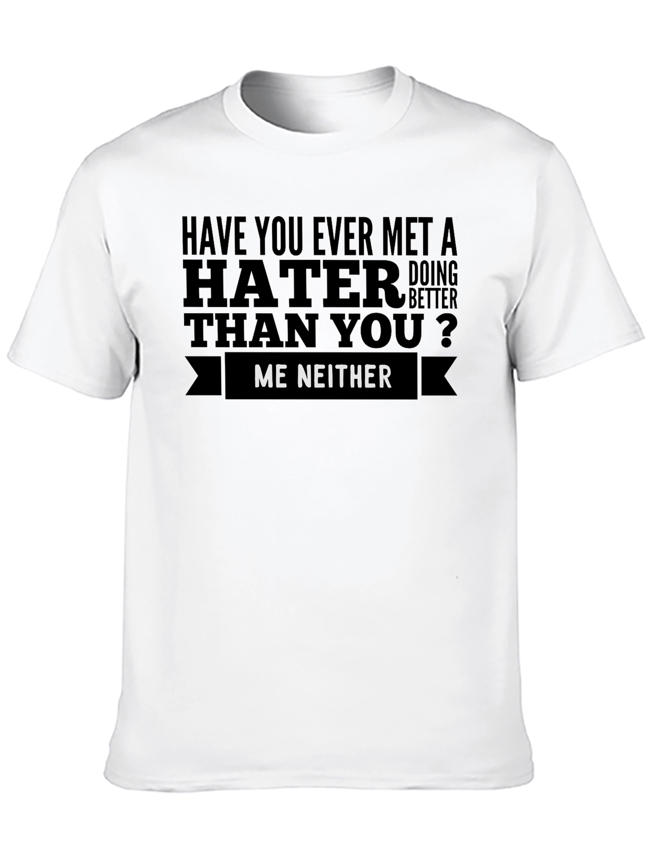 Black Hater Graphic Tee - Sarcastic Statement Shirt view 10