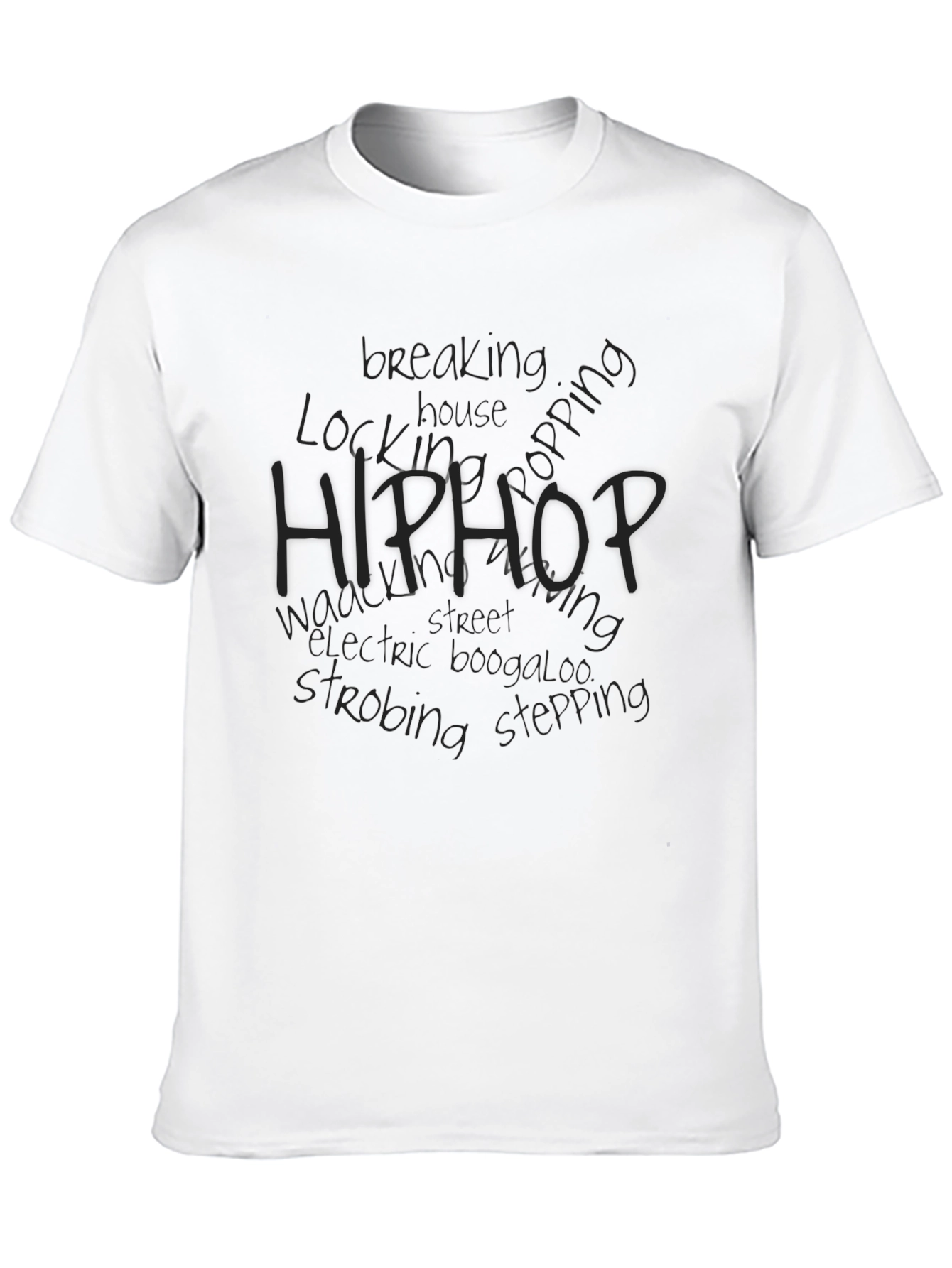 Black Hip Hop Dance Style Graphic T-Shirt view 10