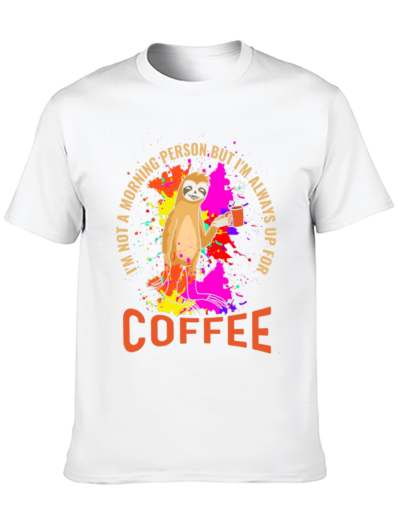 Black Sloth Coffee T-Shirt - Morning Person Funny Tee view 10