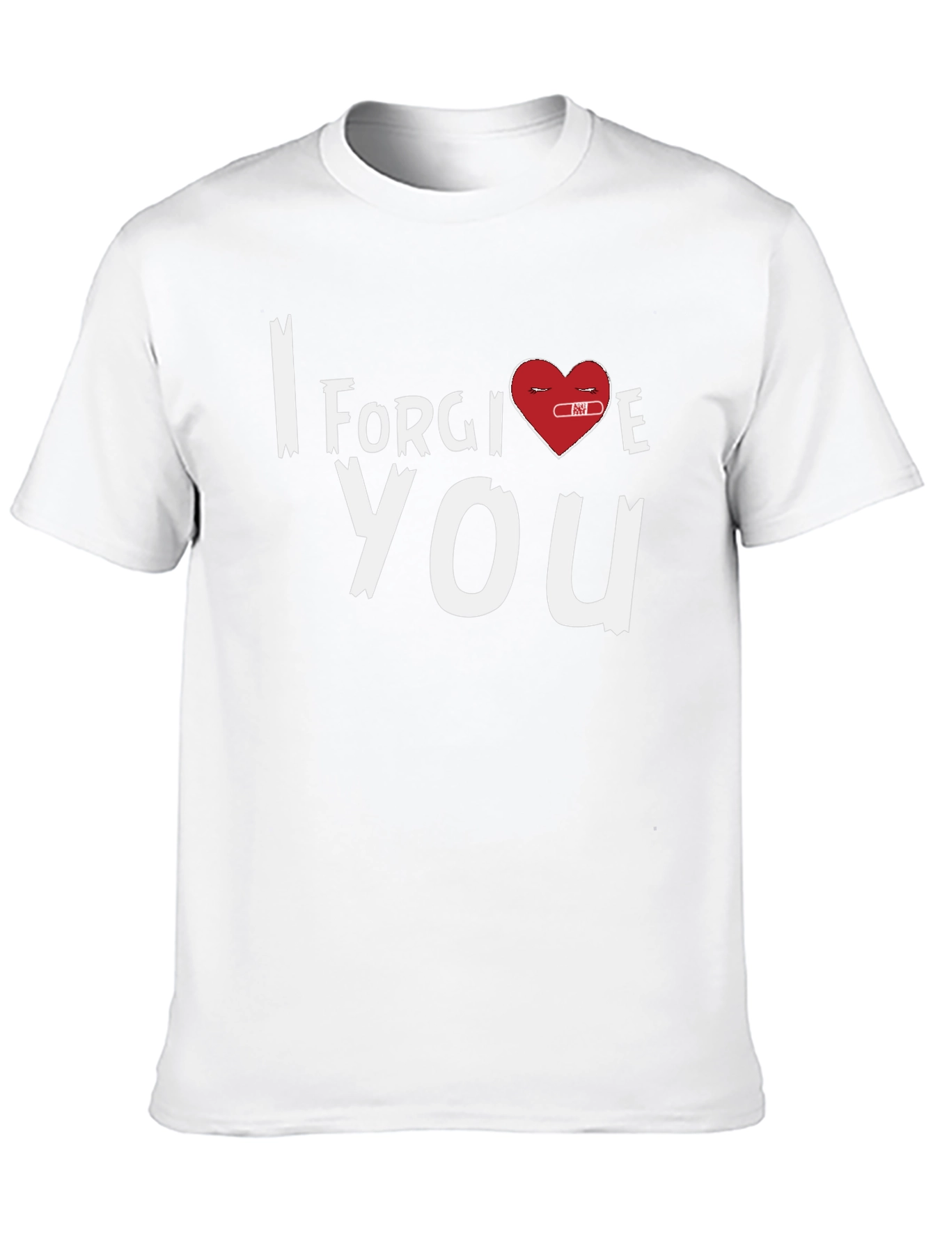 Black I Forgive You Heart Graphic Tee - Black Cotton Blend view 10