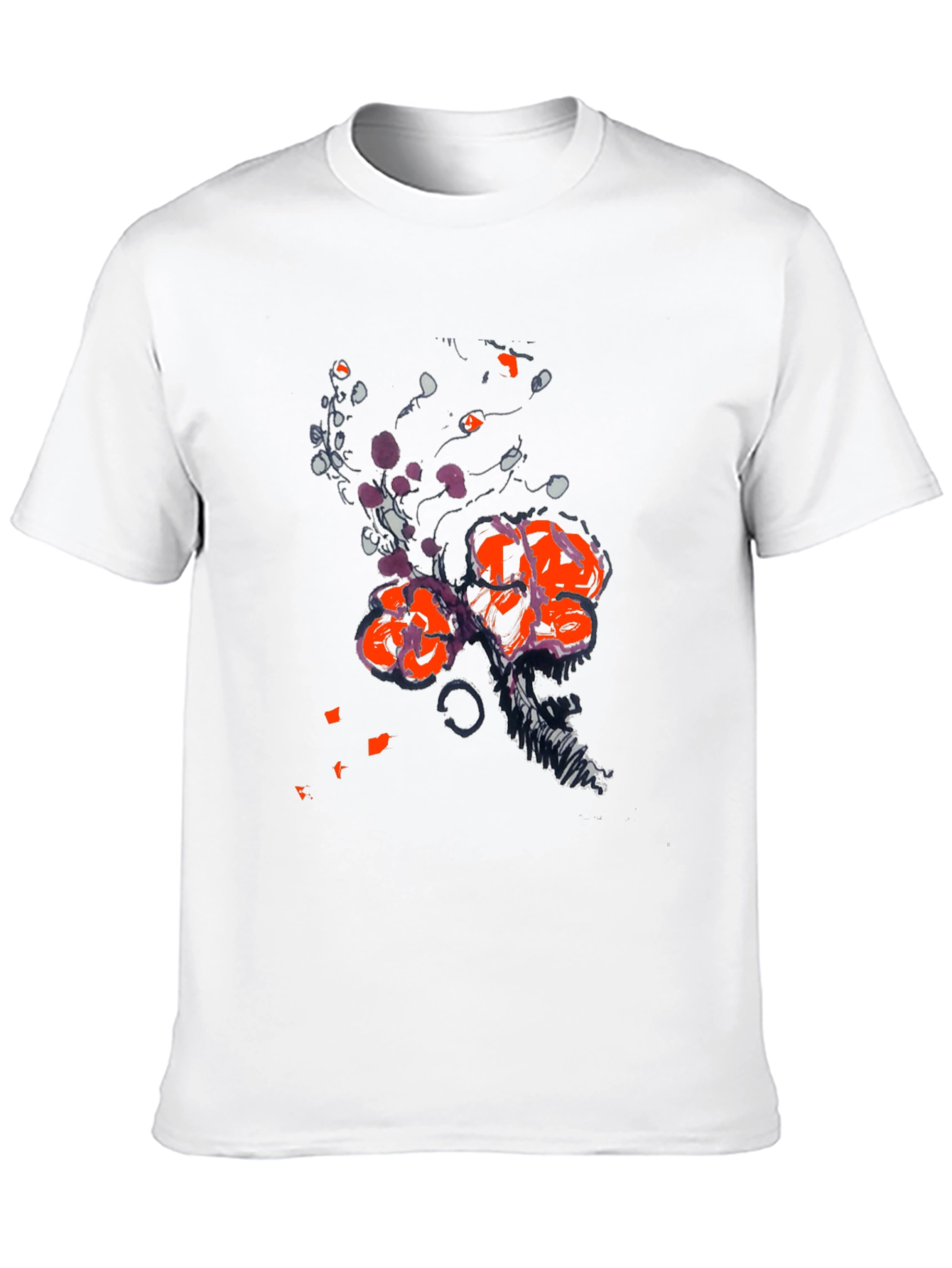 Black Abstract Graphic Print Black T-Shirt view 10