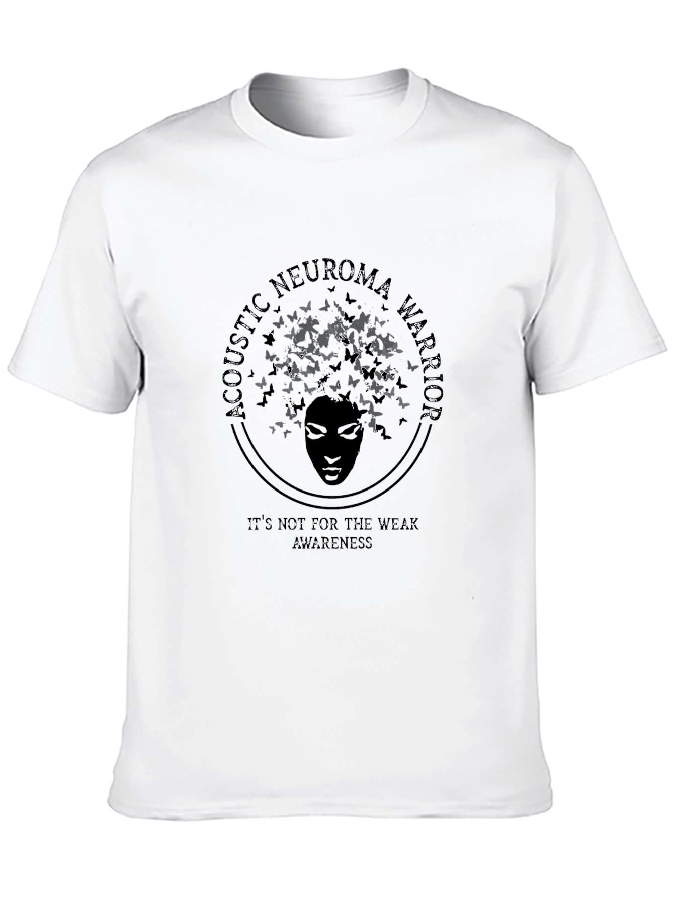 Black Acoustic Neuroma Warrior Awareness Black T-Shirt view 10