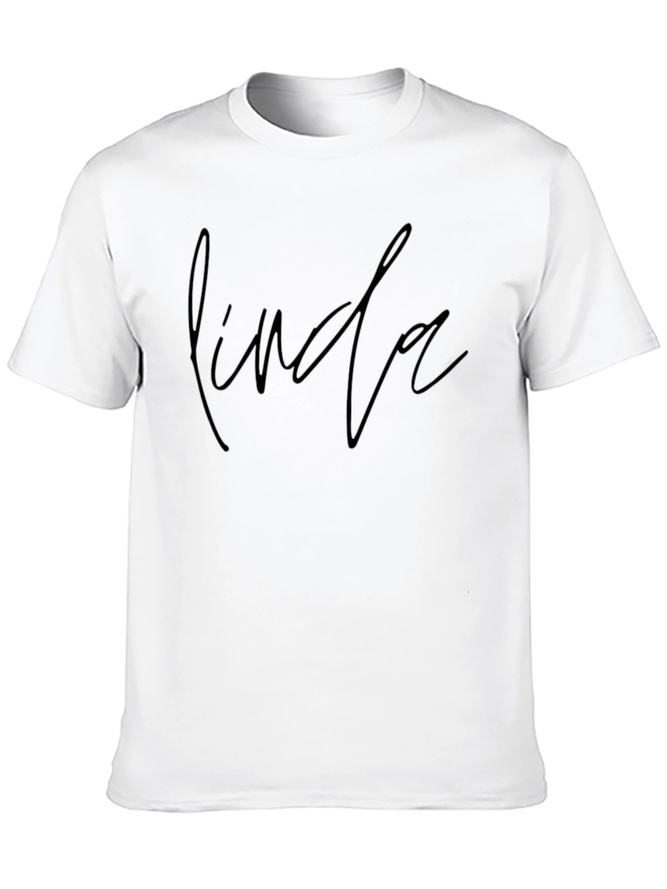 Black Linda Script Tee - Stylish Black T-Shirt view 10