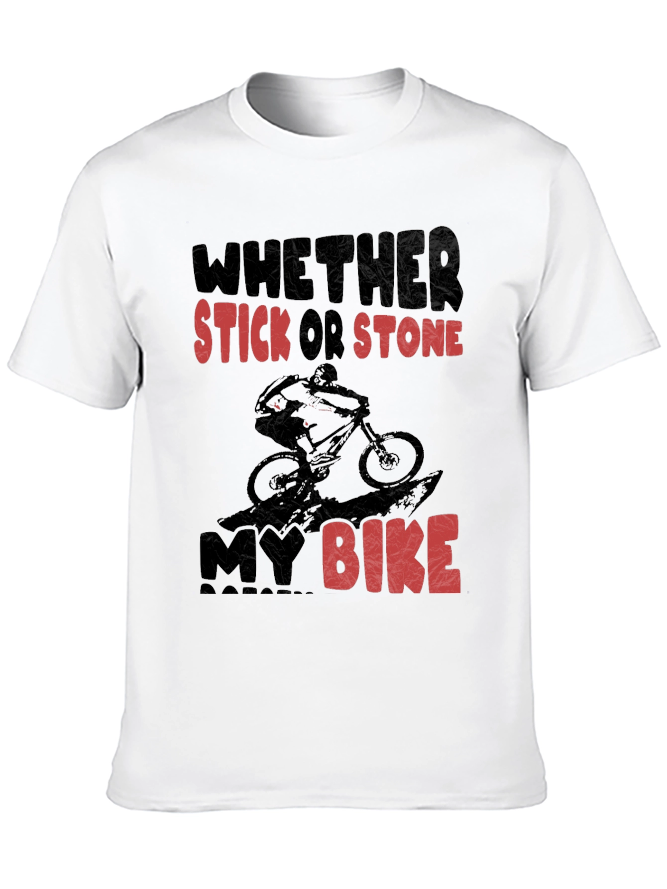 Black Mountain Biking T-Shirt - Whether Stick Or Stone My Bike view 10