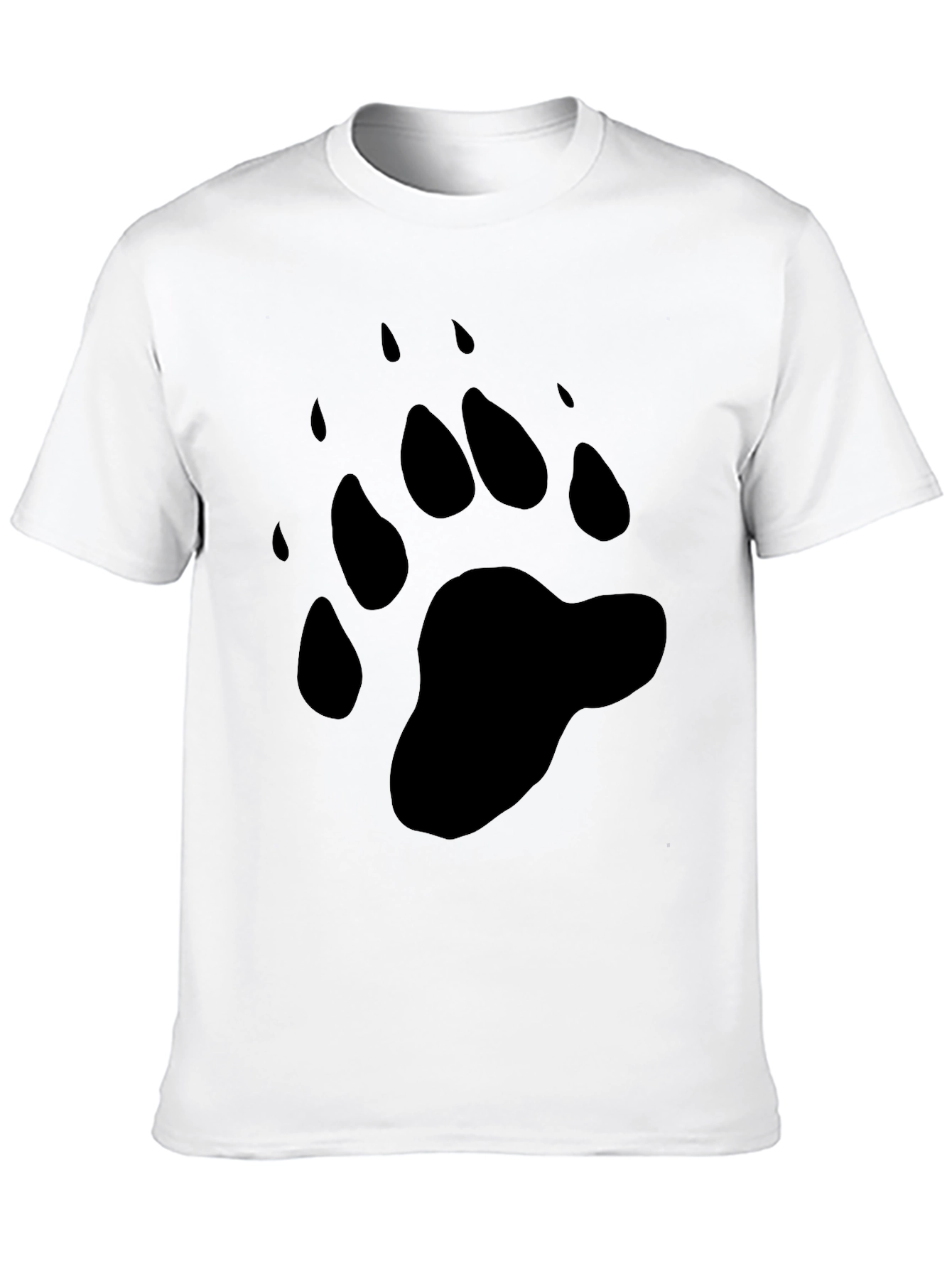 Black Bear Paw Print Black Graphic Tee view 10
