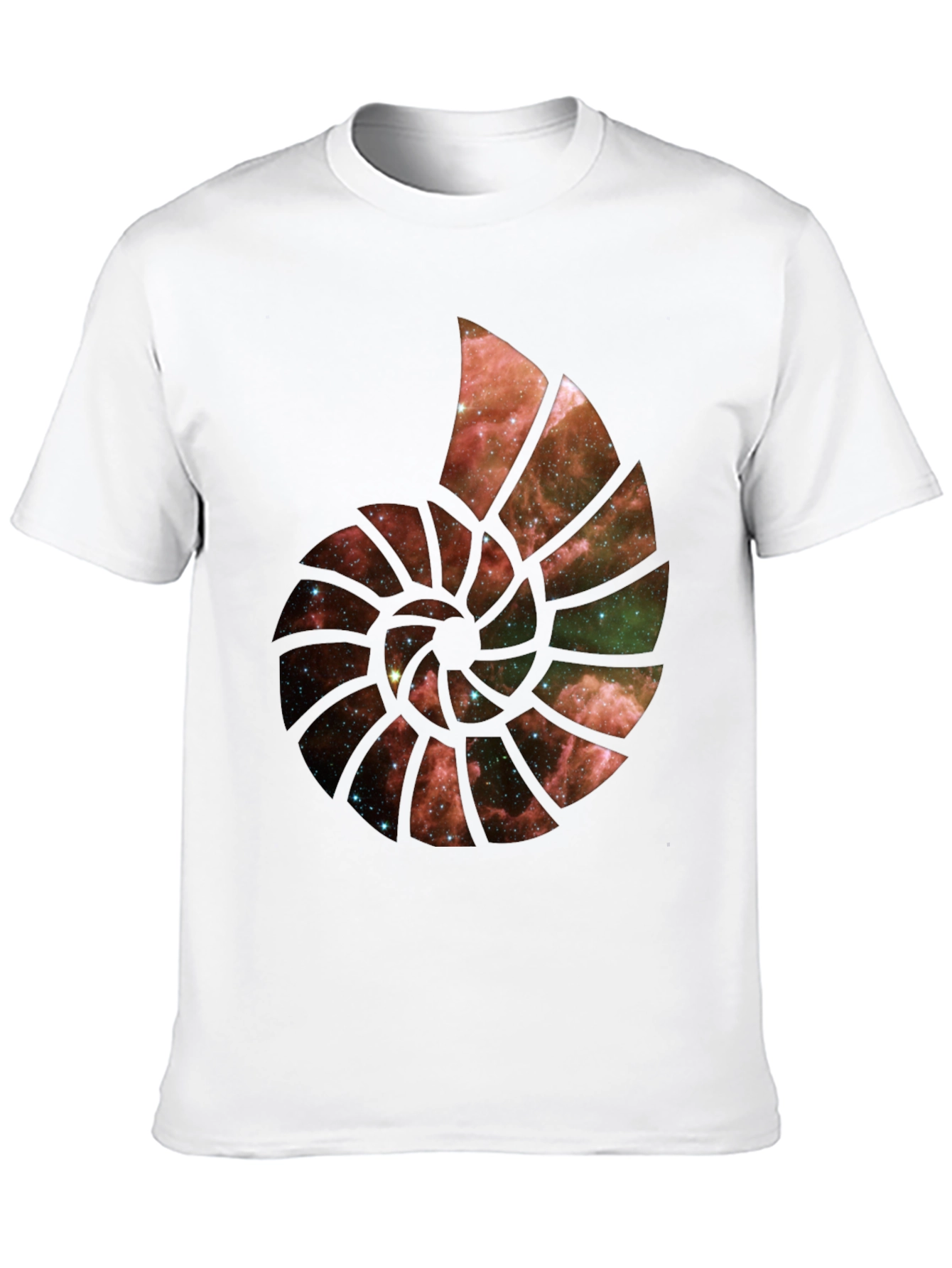 Black Galaxy Nautilus Graphic Tee - Black Cotton Blend view 10