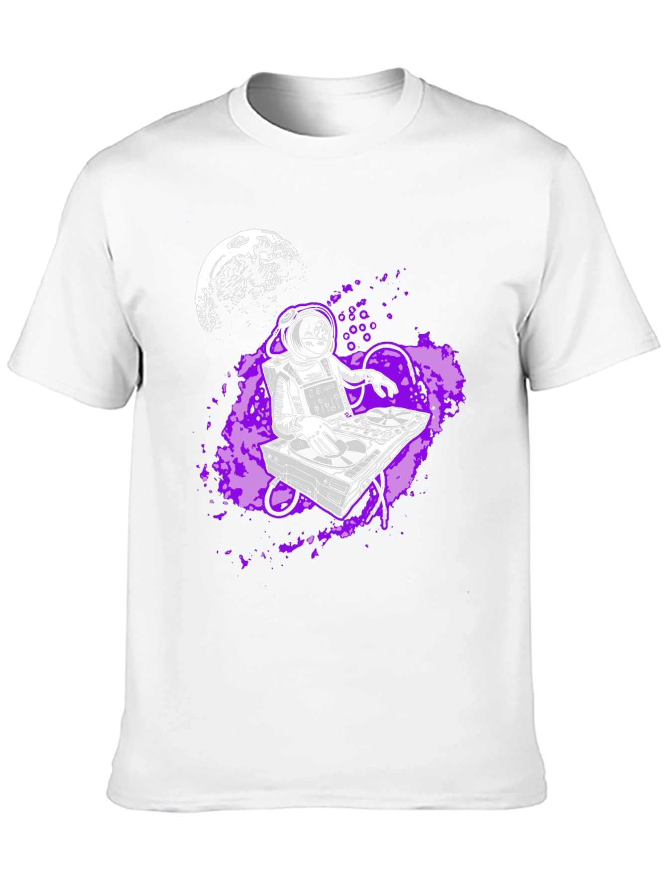 Black DJ Astronaut Graphic Tee - Black Cotton T-Shirt view 10