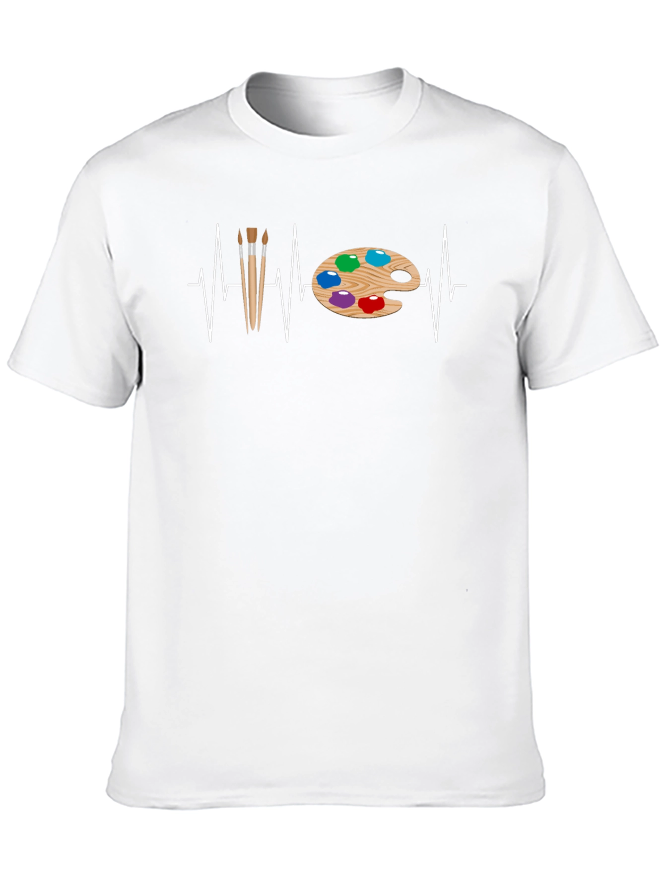 Artist Heartbeat T-Shirt - Painting Palette & Brush Design - 10