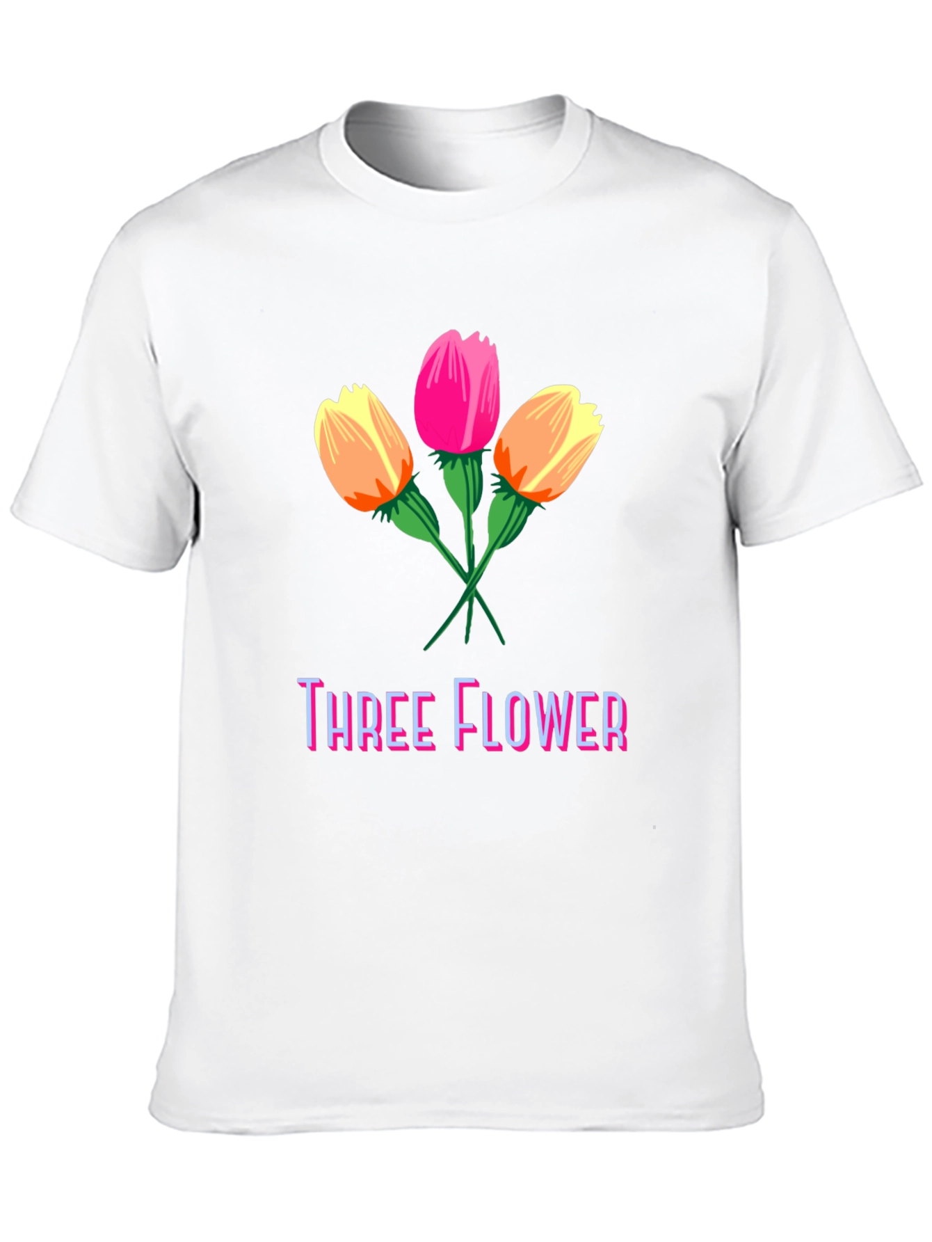 Black Three Flower Graphic T-Shirt - Stylish Cotton Tee view 10