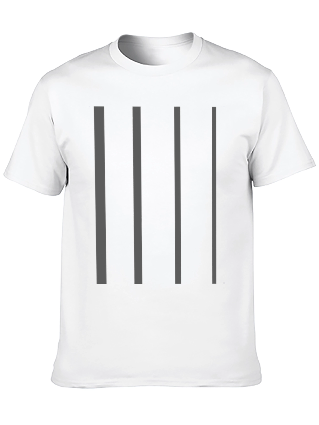 Black Minimalist Striped Black T-Shirt view 10