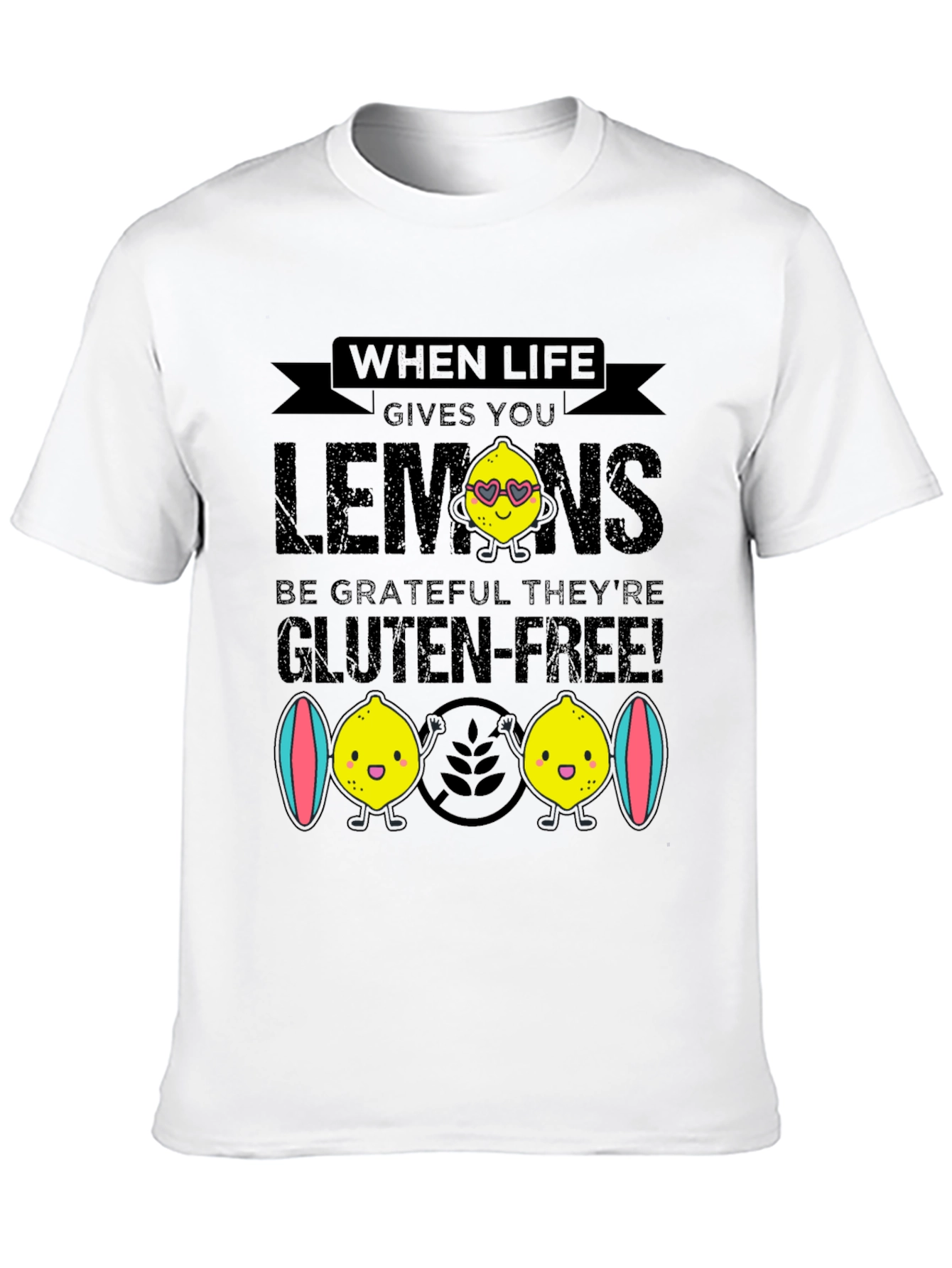 Black Funny Gluten-Free Lemon Graphic Tee view 10