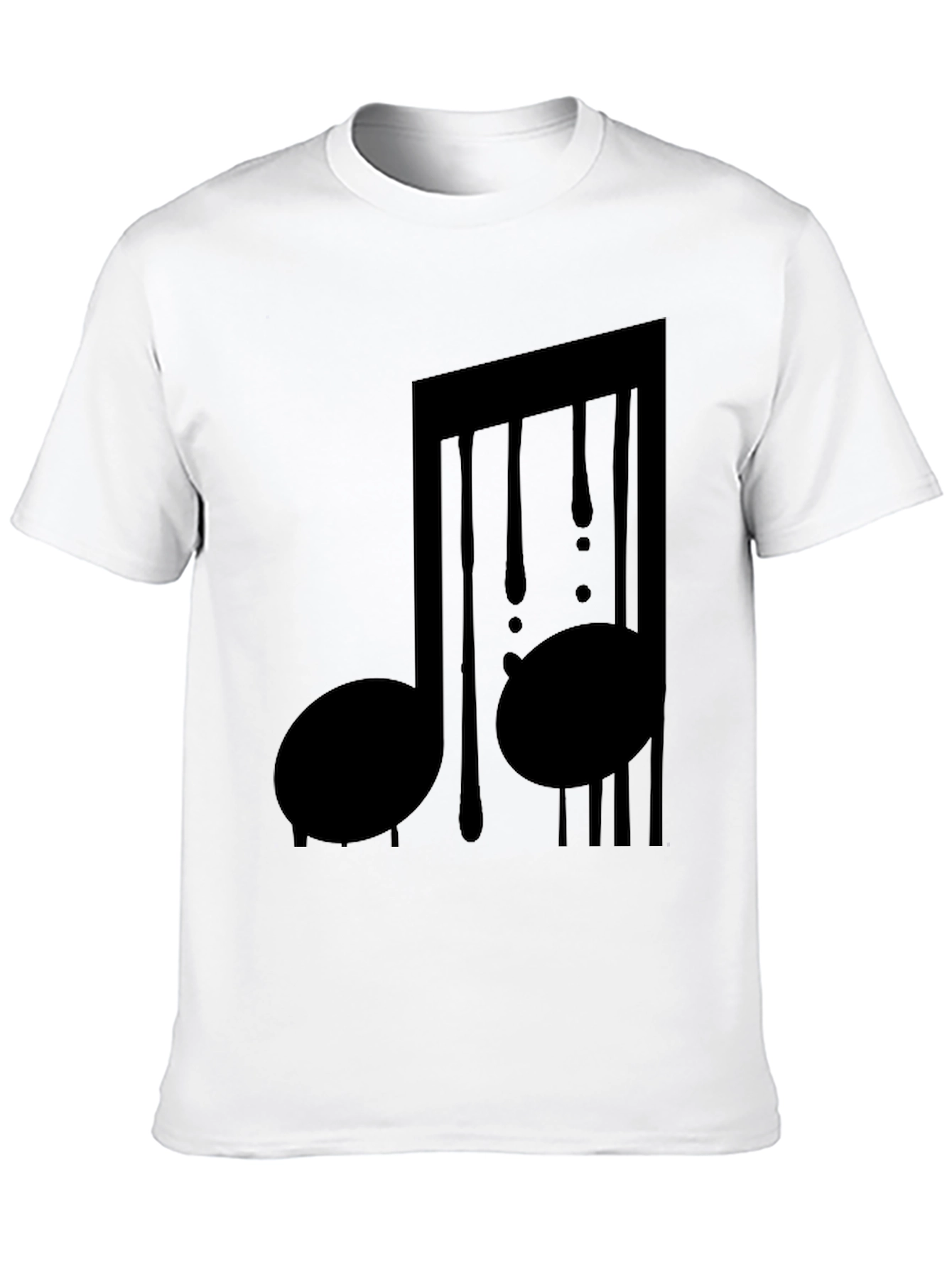 Black Music Note Drip Graphic Tee - Black Cotton Shirt view 10