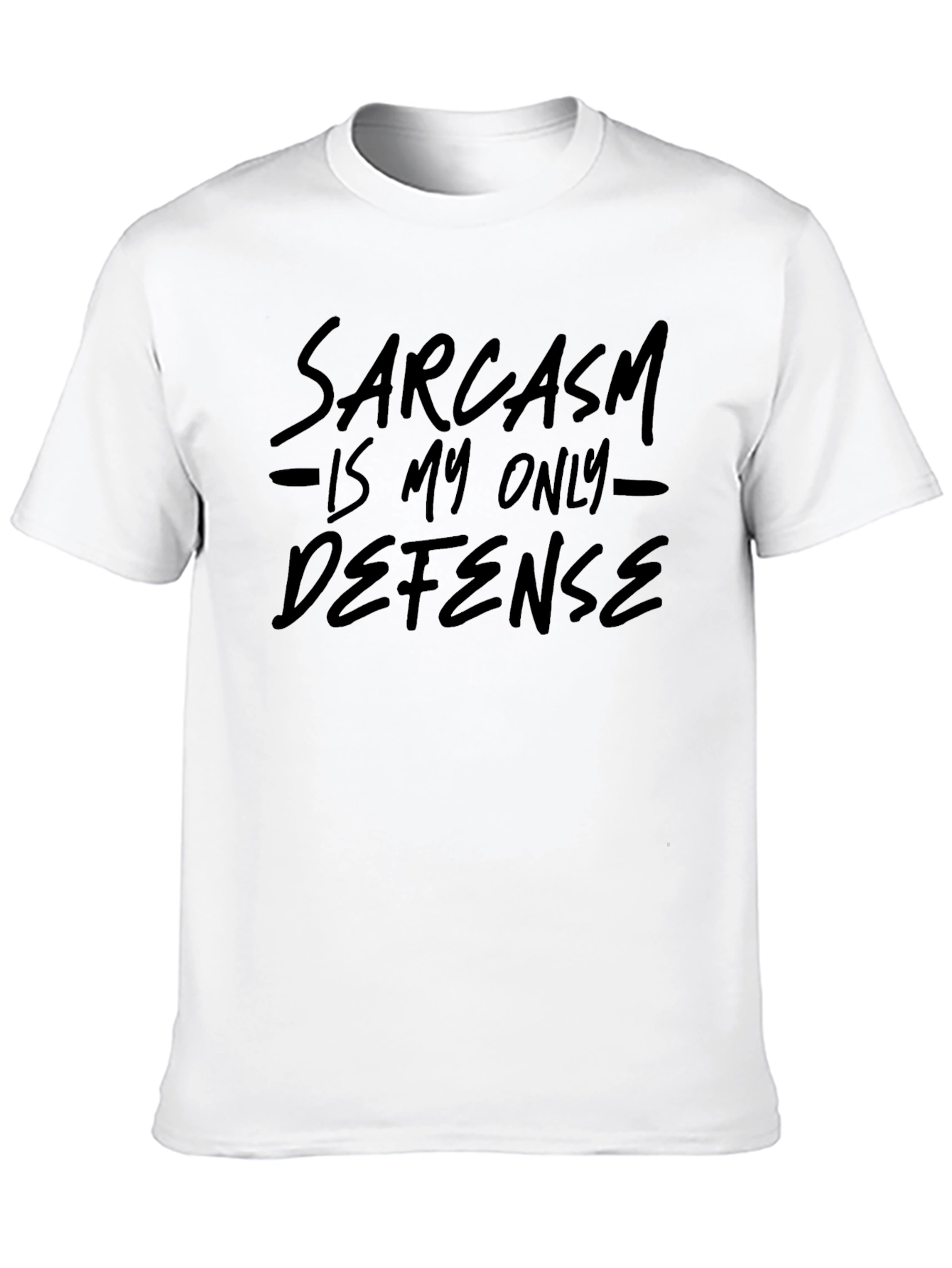 Black Sarcasm Is My Only Defense Funny Graphic Tee view 10