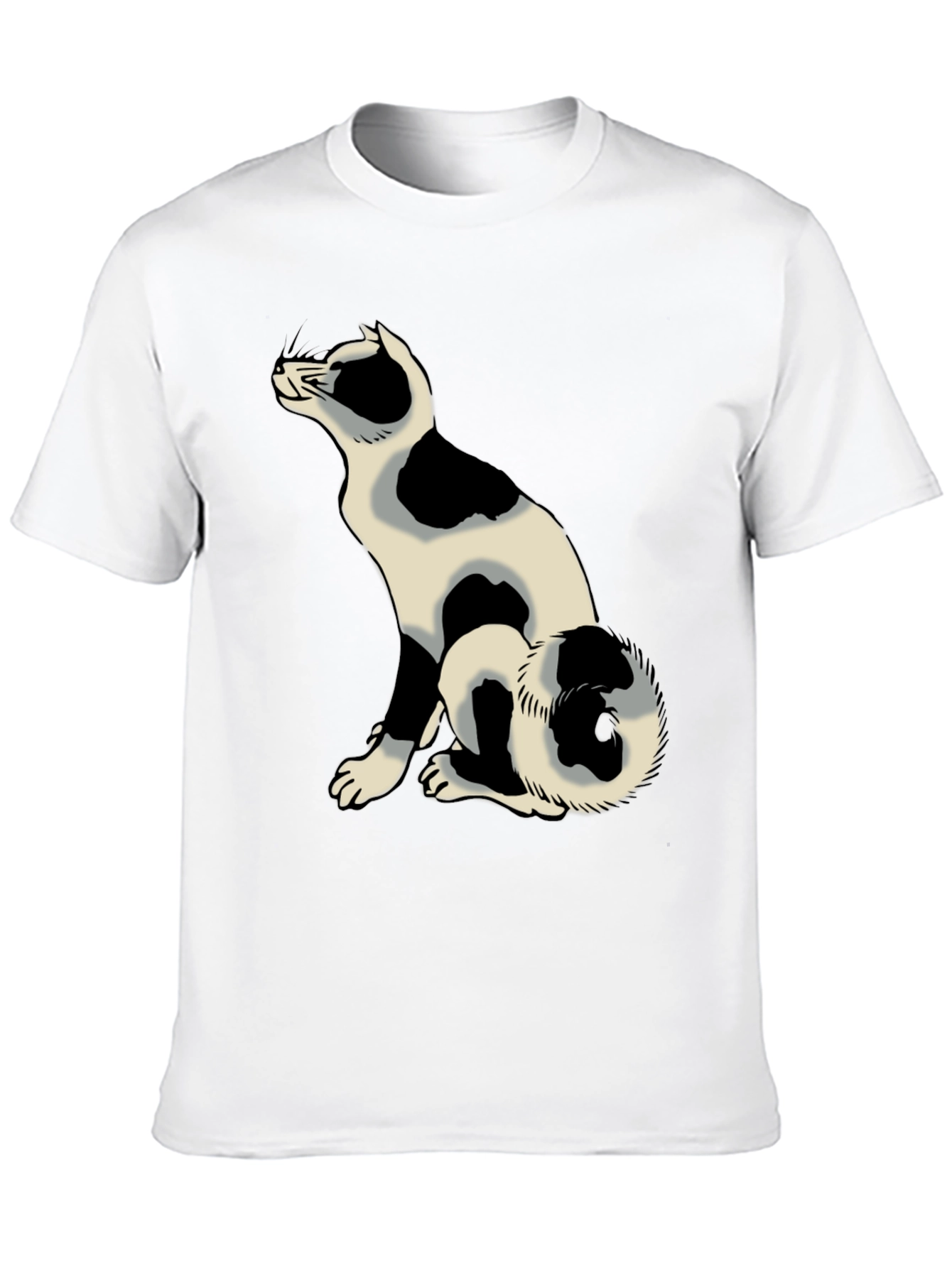 Black Black T-Shirt with Cat Graphic view 10