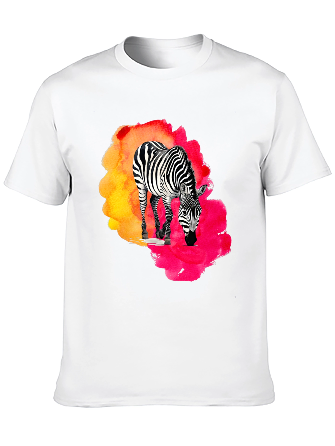 Black Zebra Splash Graphic Tee - Black Cotton Blend view 10