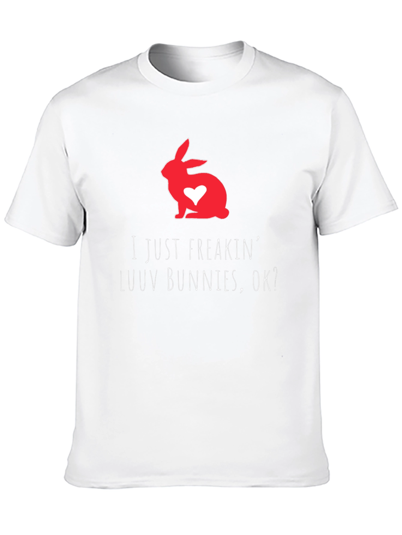 Black I Just Freakin' Luv Bunnies OK T-Shirt view 10