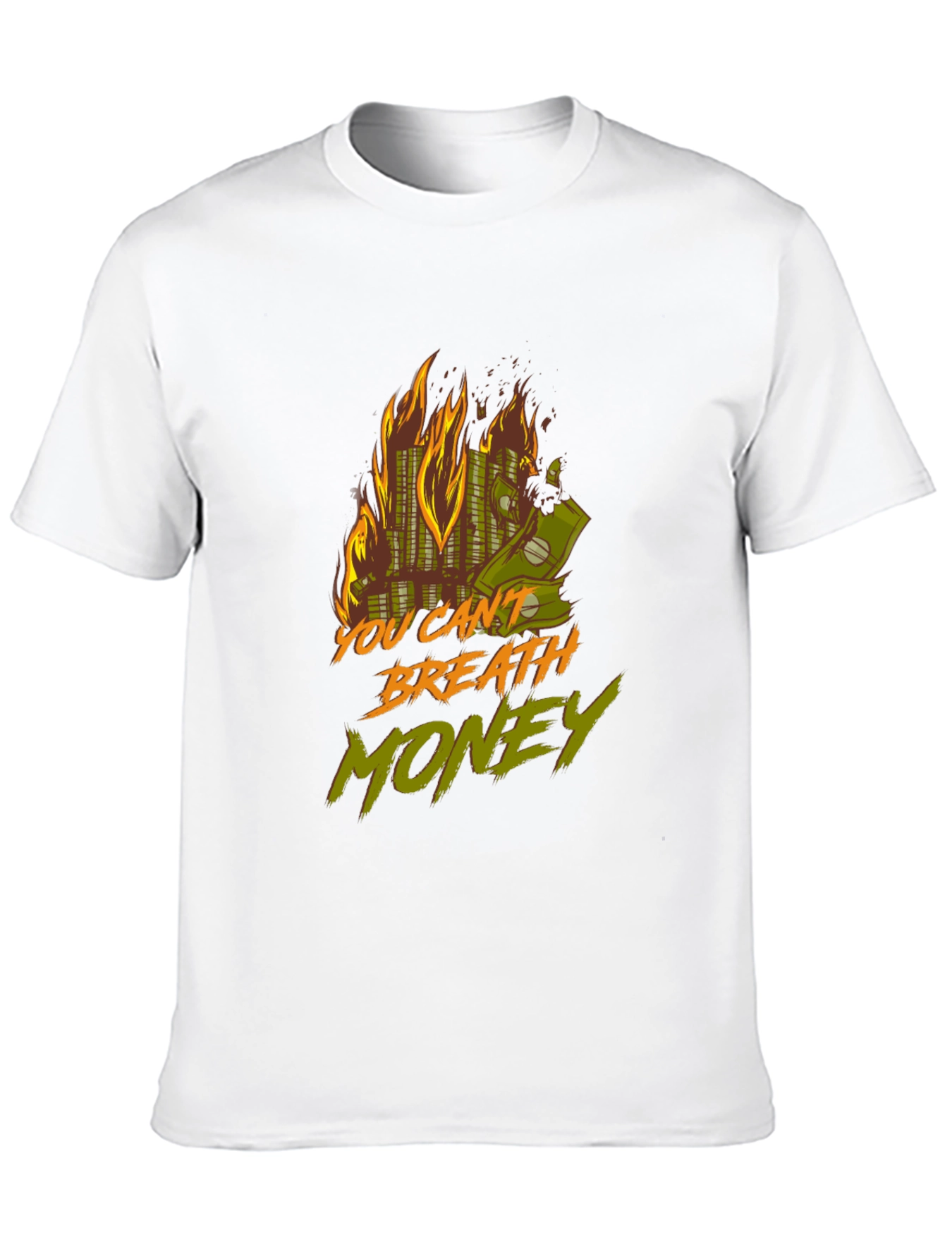 Black Burning Money Graphic Tee view 10