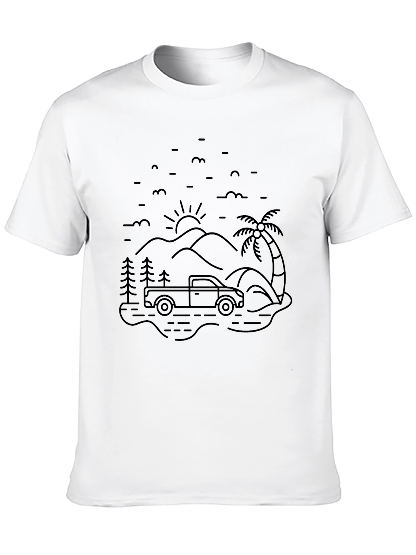 Black Truck Adventure Graphic Tee - Black Cotton Blend view 10