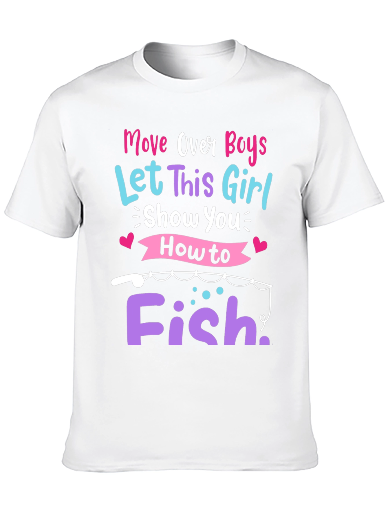 Black Fishing Girl's T-Shirt - "Move Over Boys" view 10