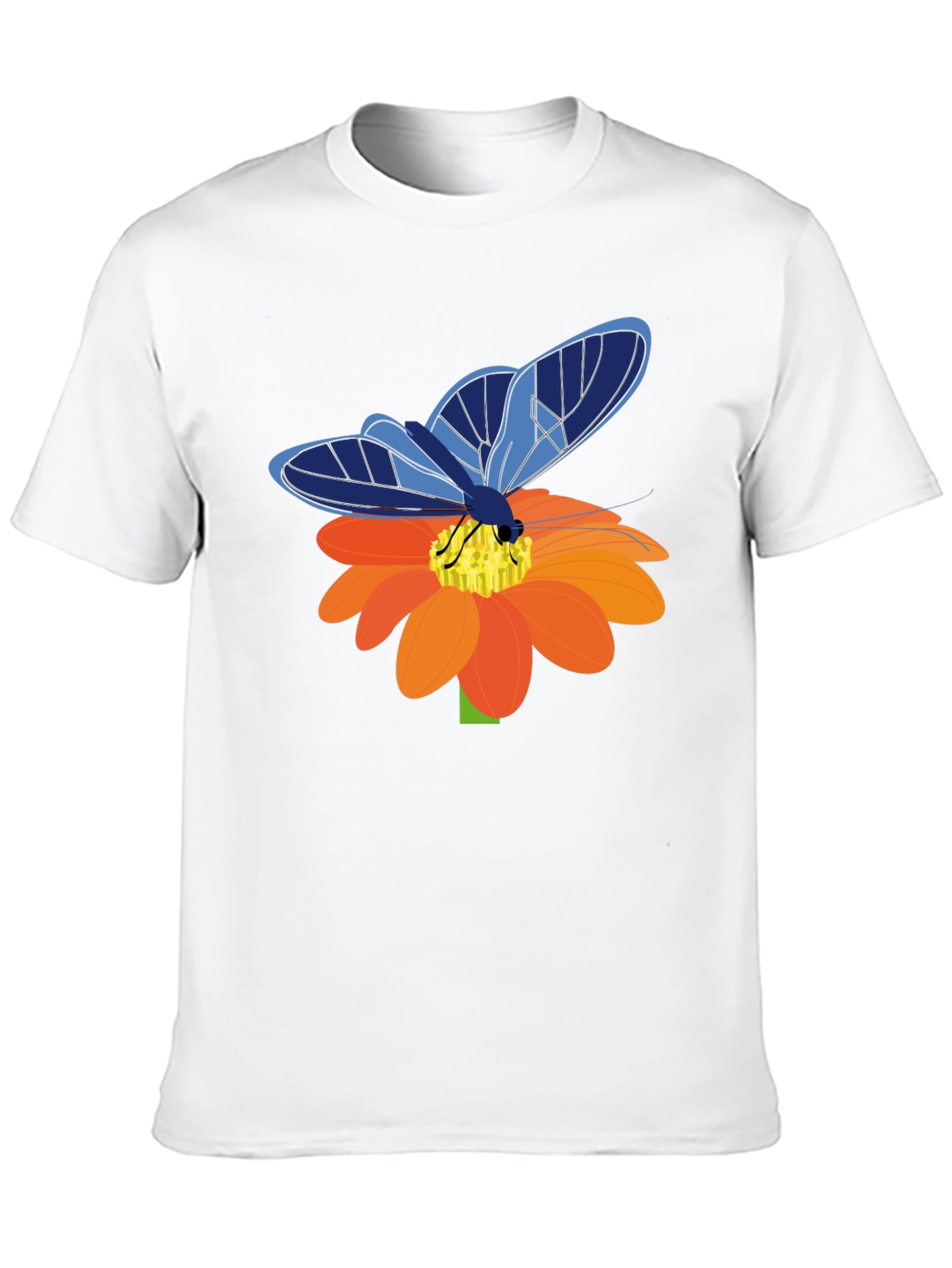 Black Butterfly on Flower Graphic T-Shirt view 10