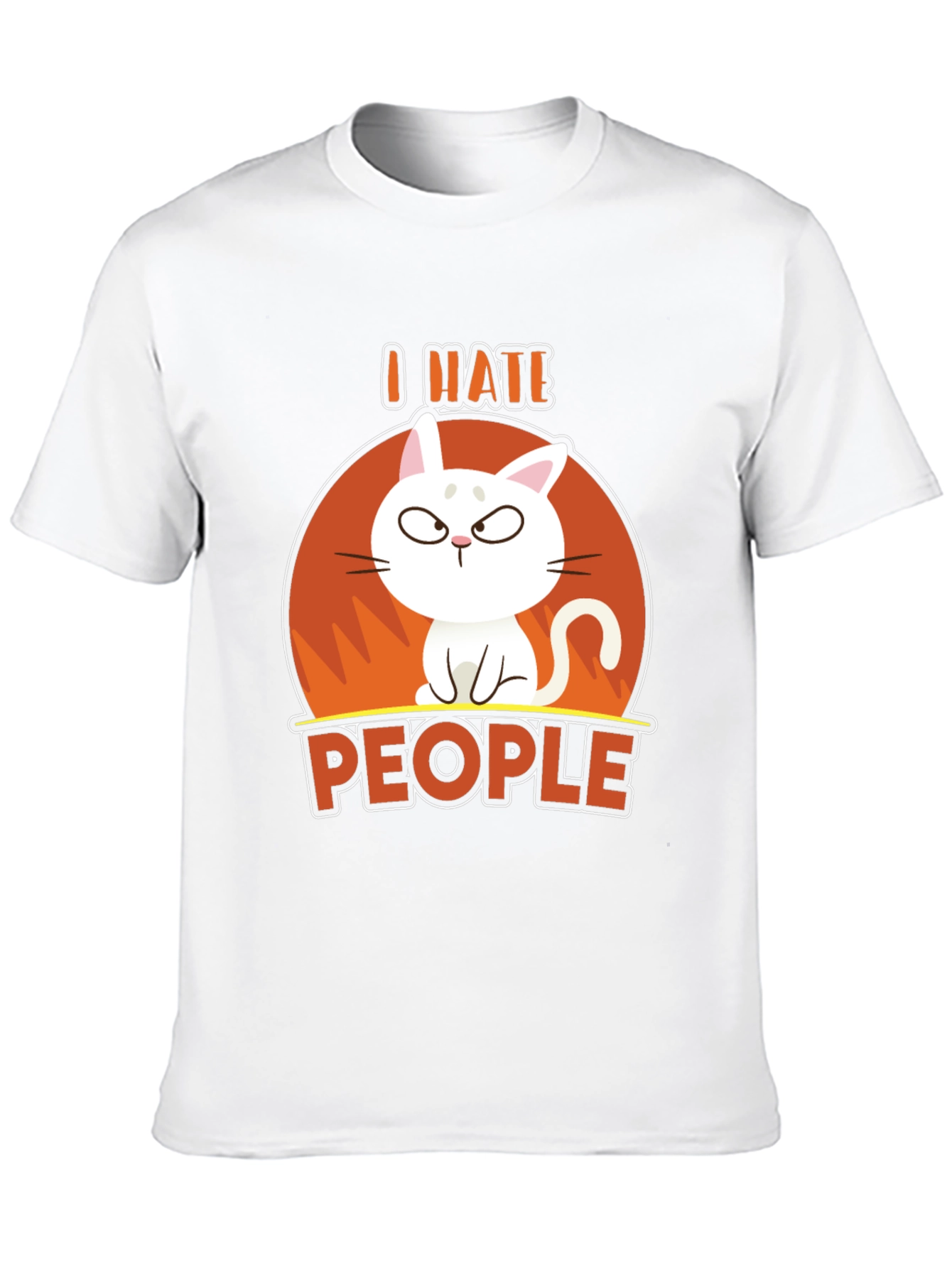 Black I Hate People Cat Graphic T-Shirt view 10