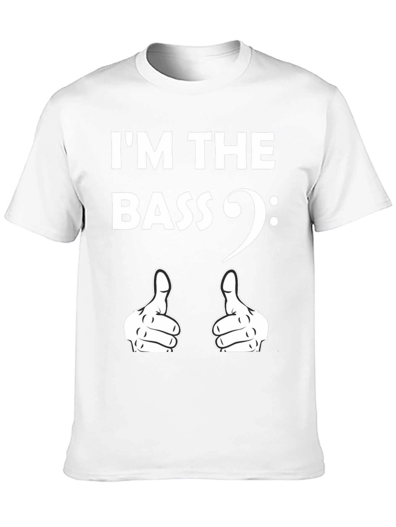 Black I'm the Bass Clef Music T-Shirt view 10