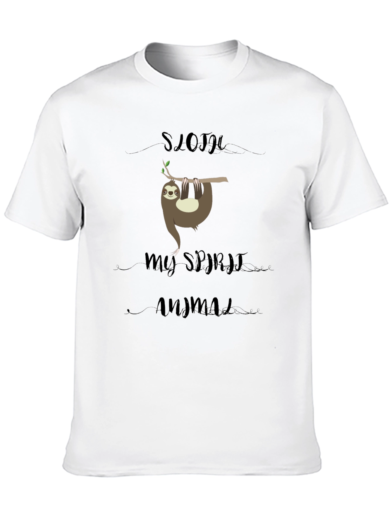 Black Sloth My Spirit Animal T-Shirt - Relaxed Fit Black Tee view 10