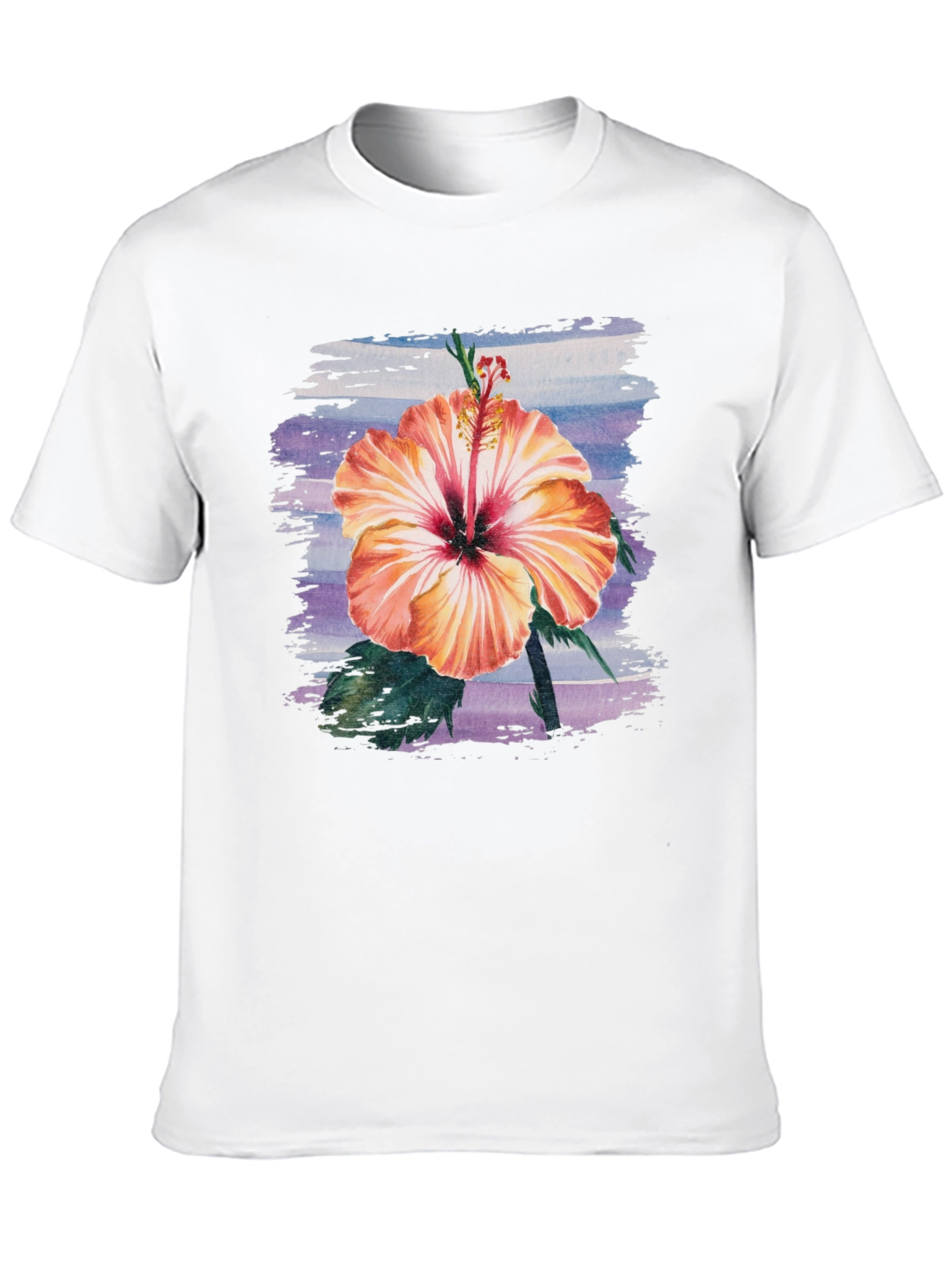 Black Hibiscus Flower Graphic Black T-Shirt view 10