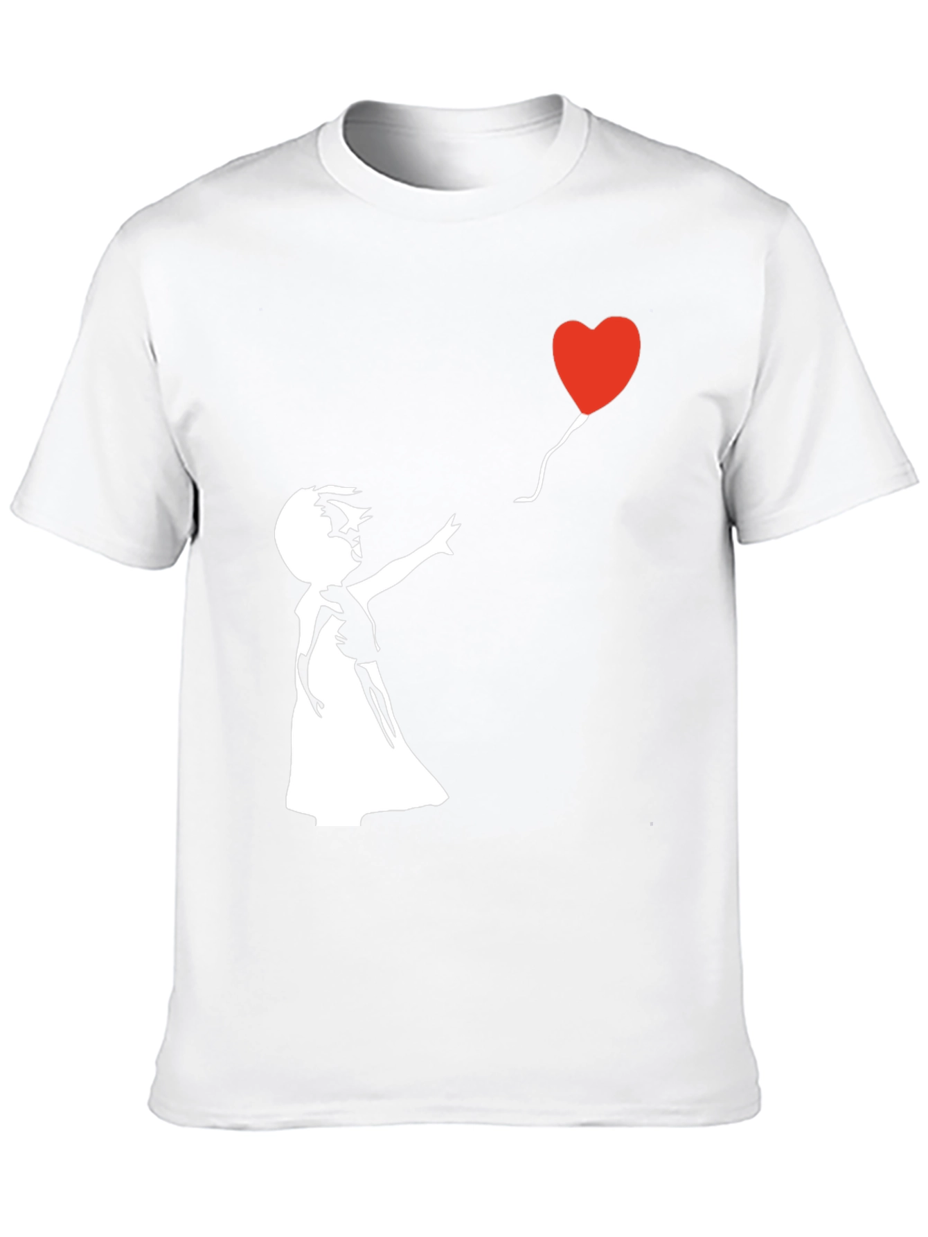 Black Banksy Girl with Balloon Graphic T-Shirt view 10