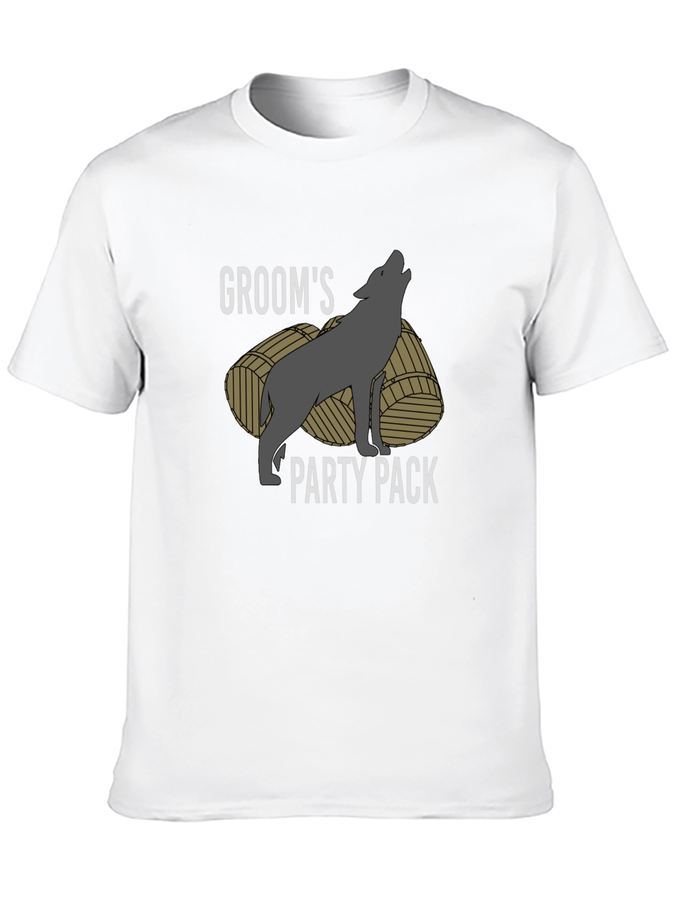 Black Groom's Party Pack T-Shirt - Wolf Design view 10