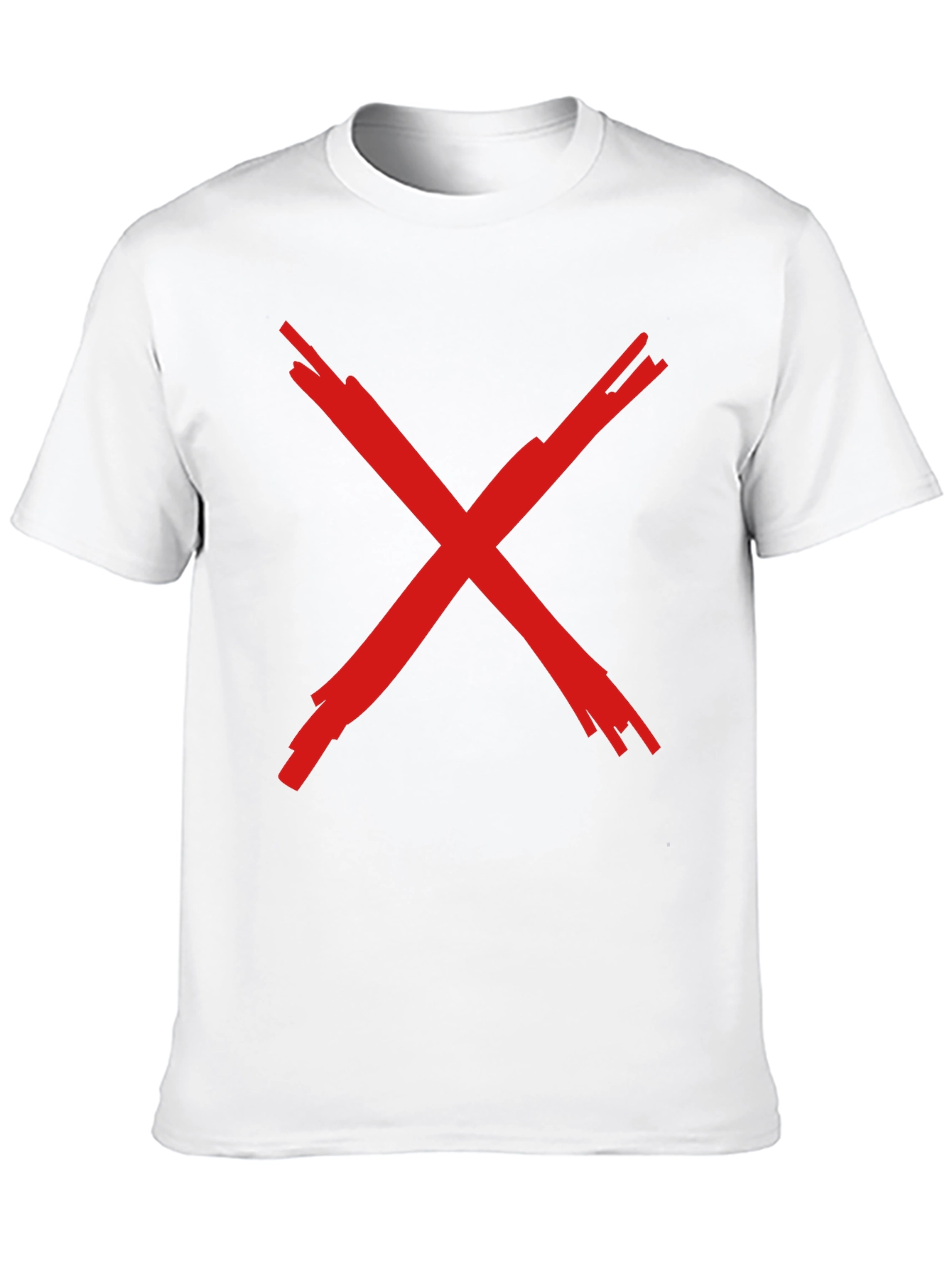 Black Bold Red X Graphic Print Black T-Shirt view 10