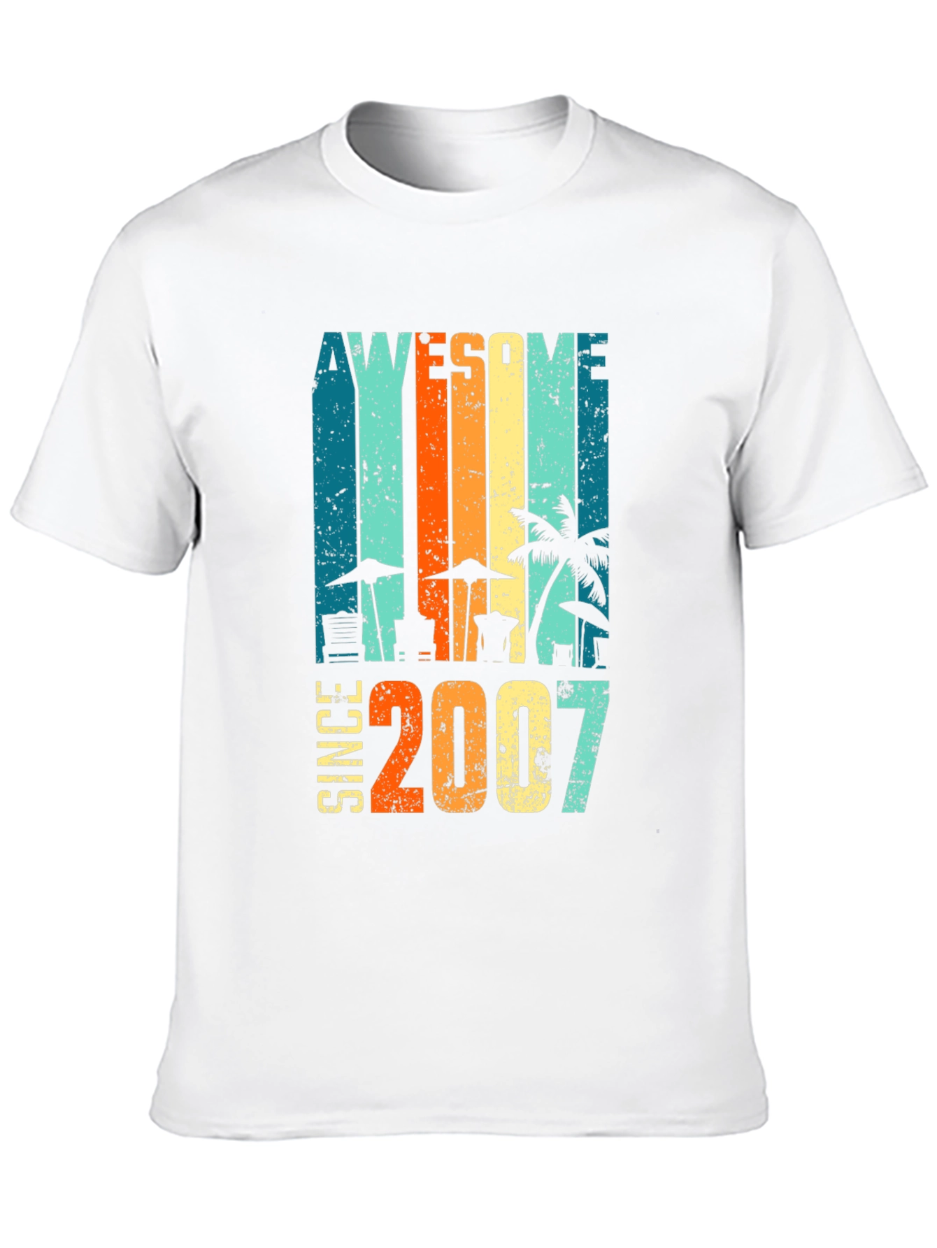 Black Awesome Since 2007 Beach T-Shirt view 10