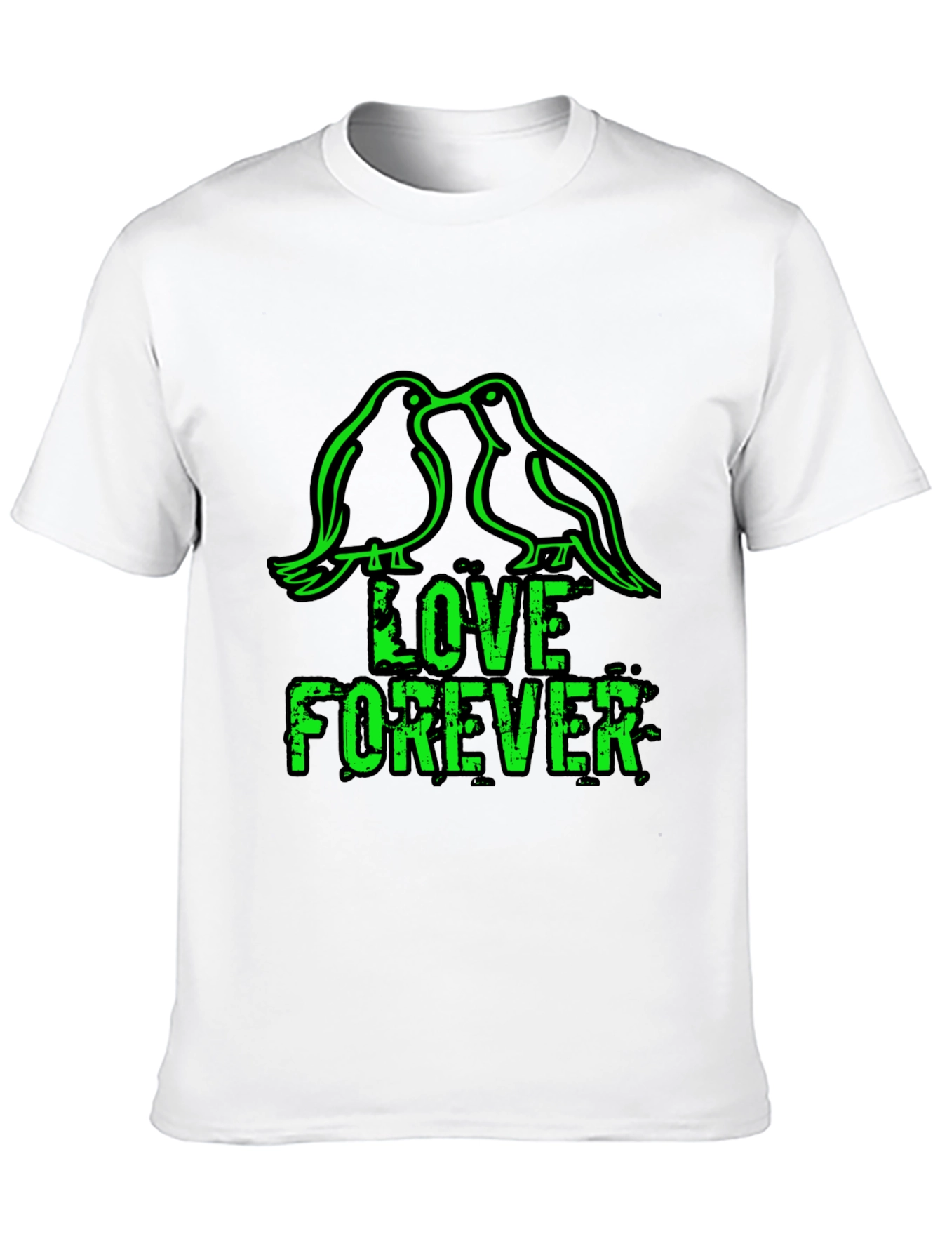 Black Love Forever T-Shirt - Birds & Grunge Style view 10