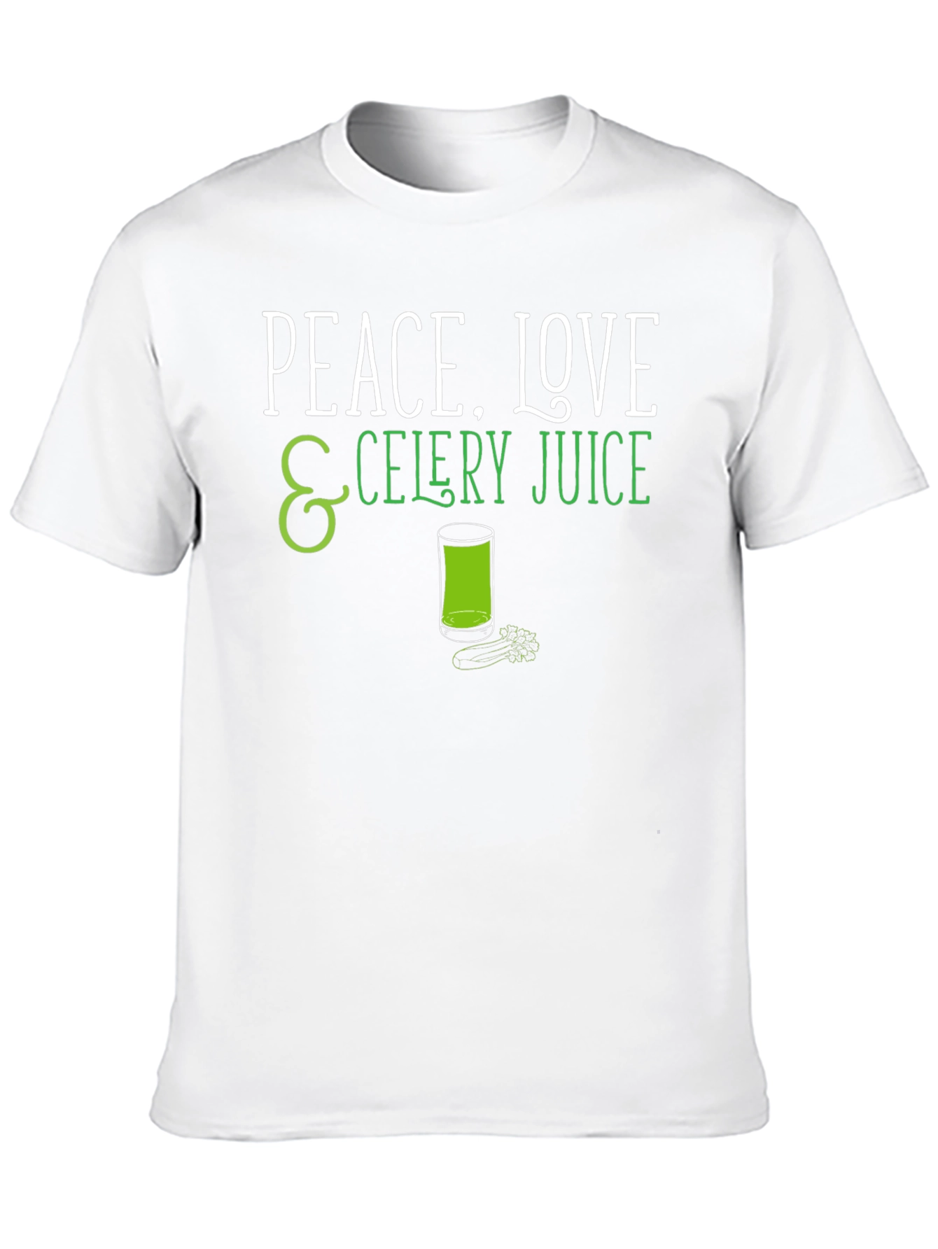 Black Peace Love Celery Juice Black Graphic T-Shirt view 10